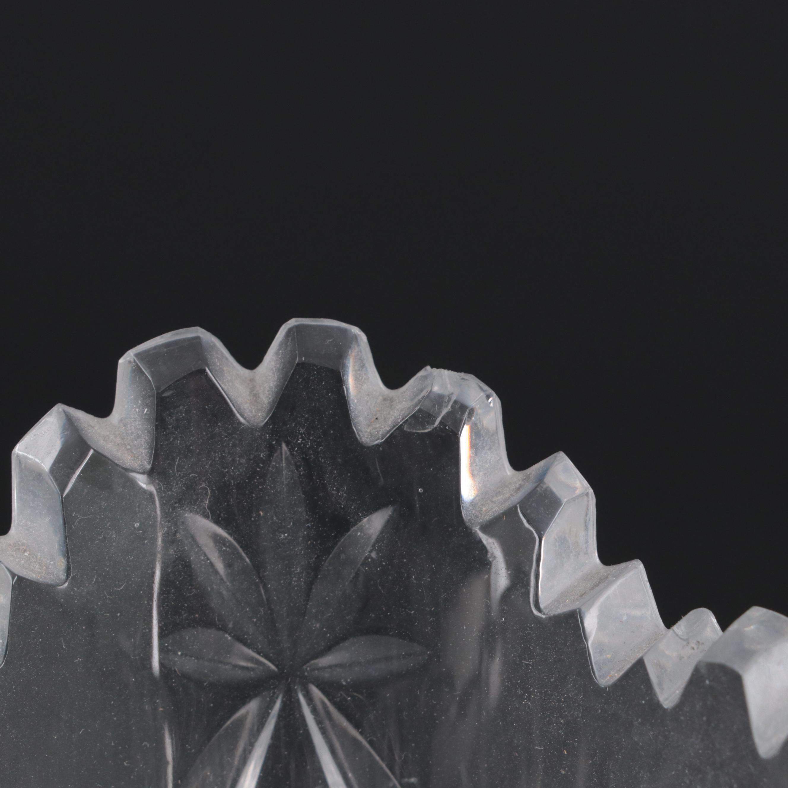 Pressed Glass Candy Dish, Vase, and Tray