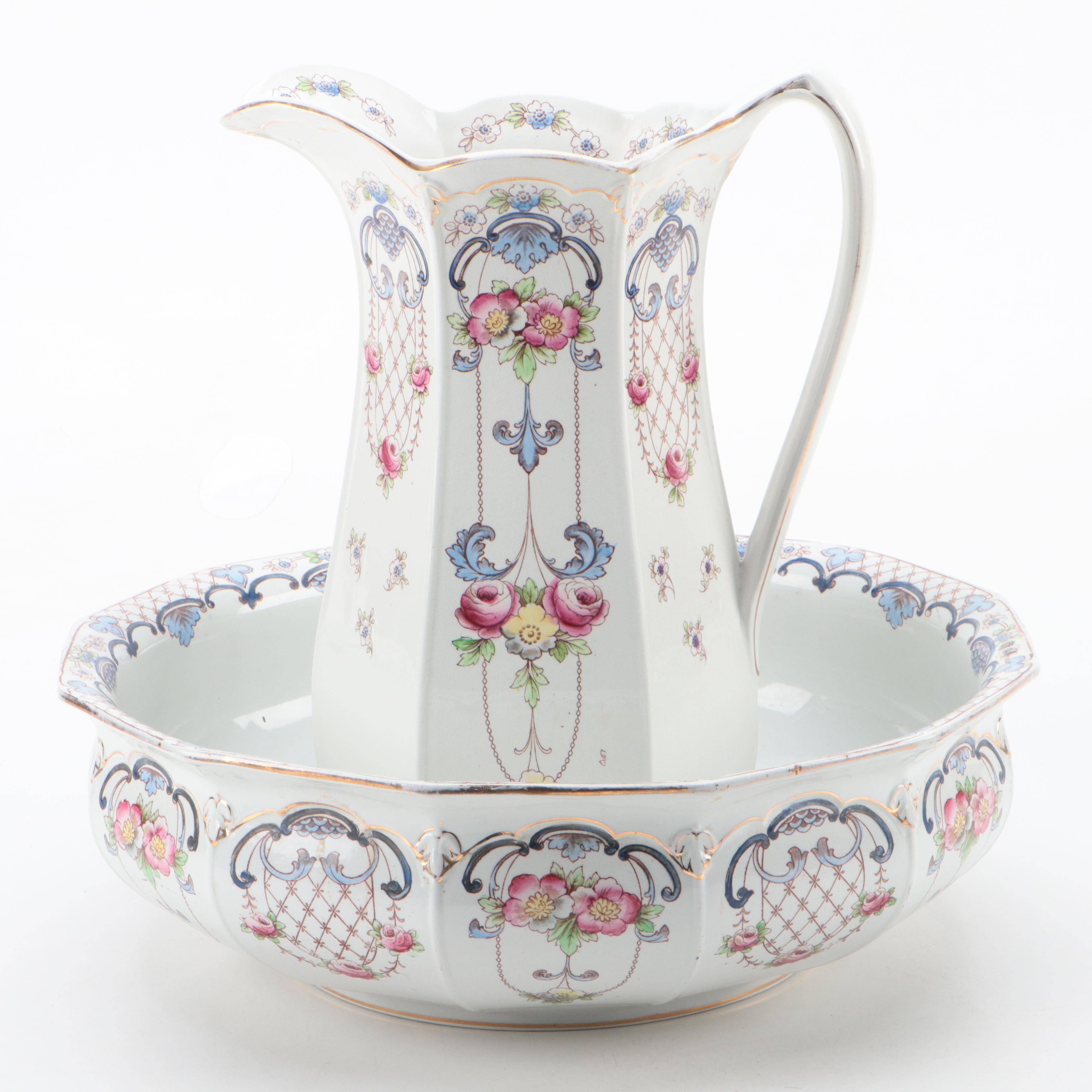 Ford & Sons Ltd Burslem Pottery Pitcher and Basin
