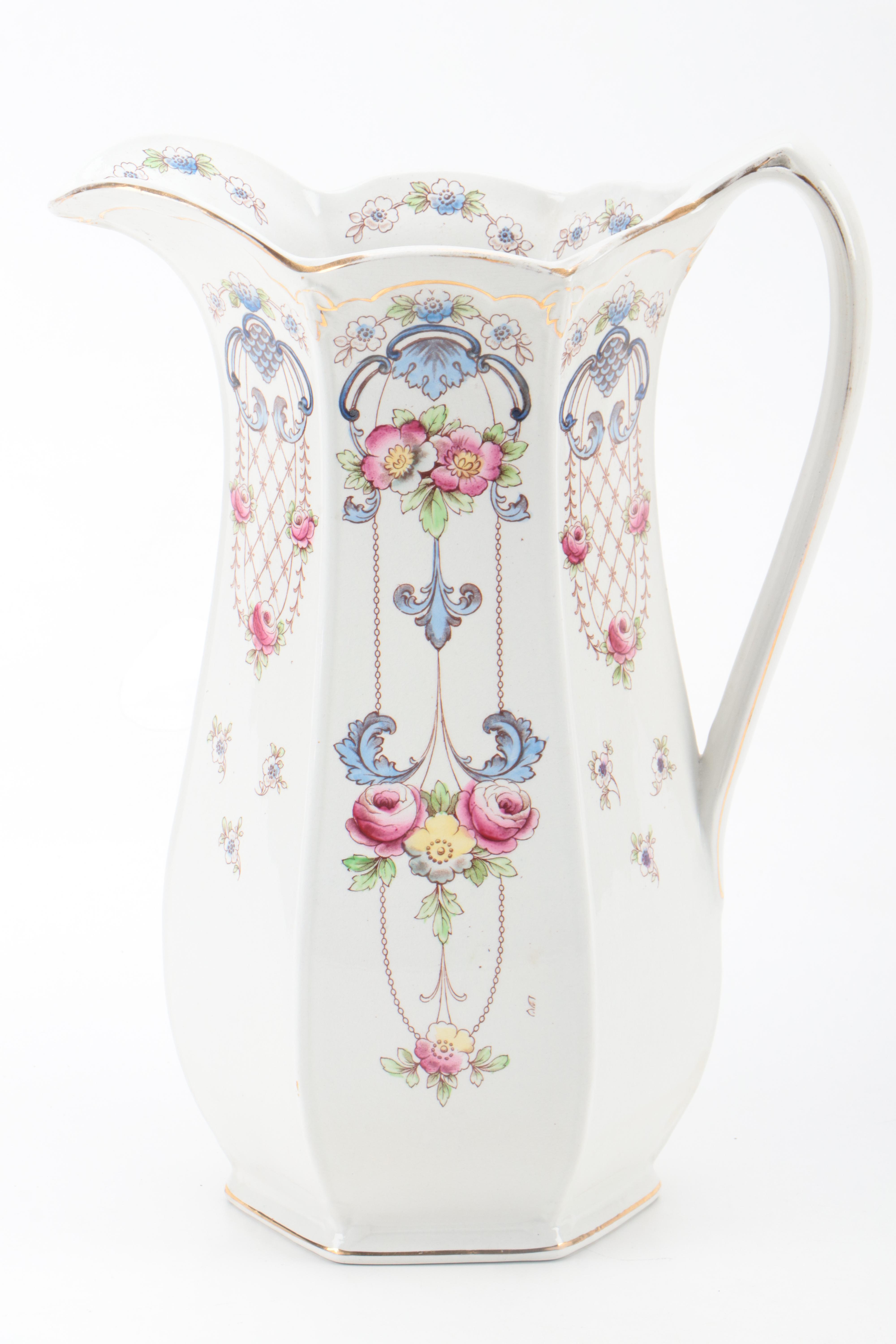 Ford & Sons Ltd Burslem Pottery Pitcher and Basin