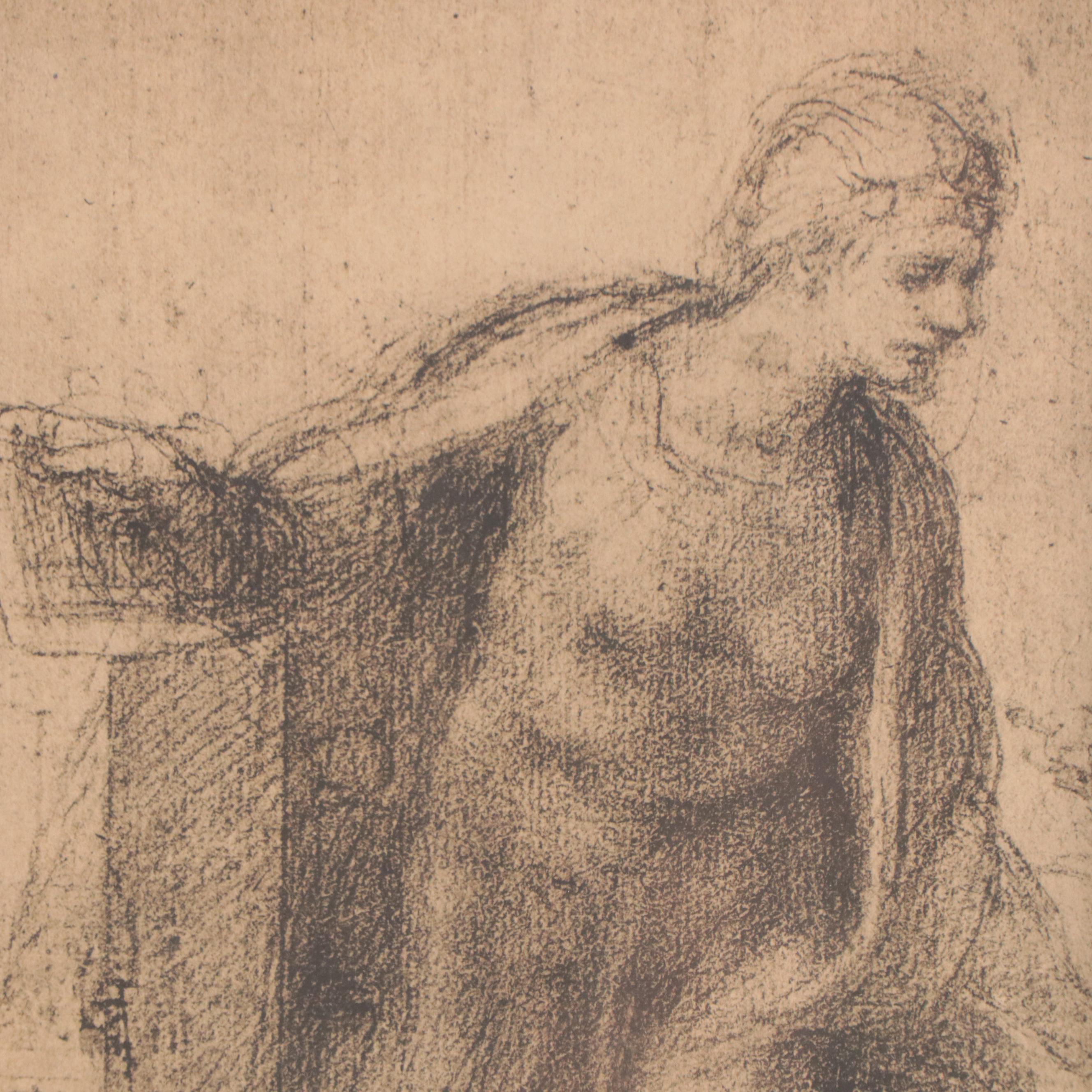 Collotypes After Michelangelo of Figure Studies Including "The Virgin Annuciate"