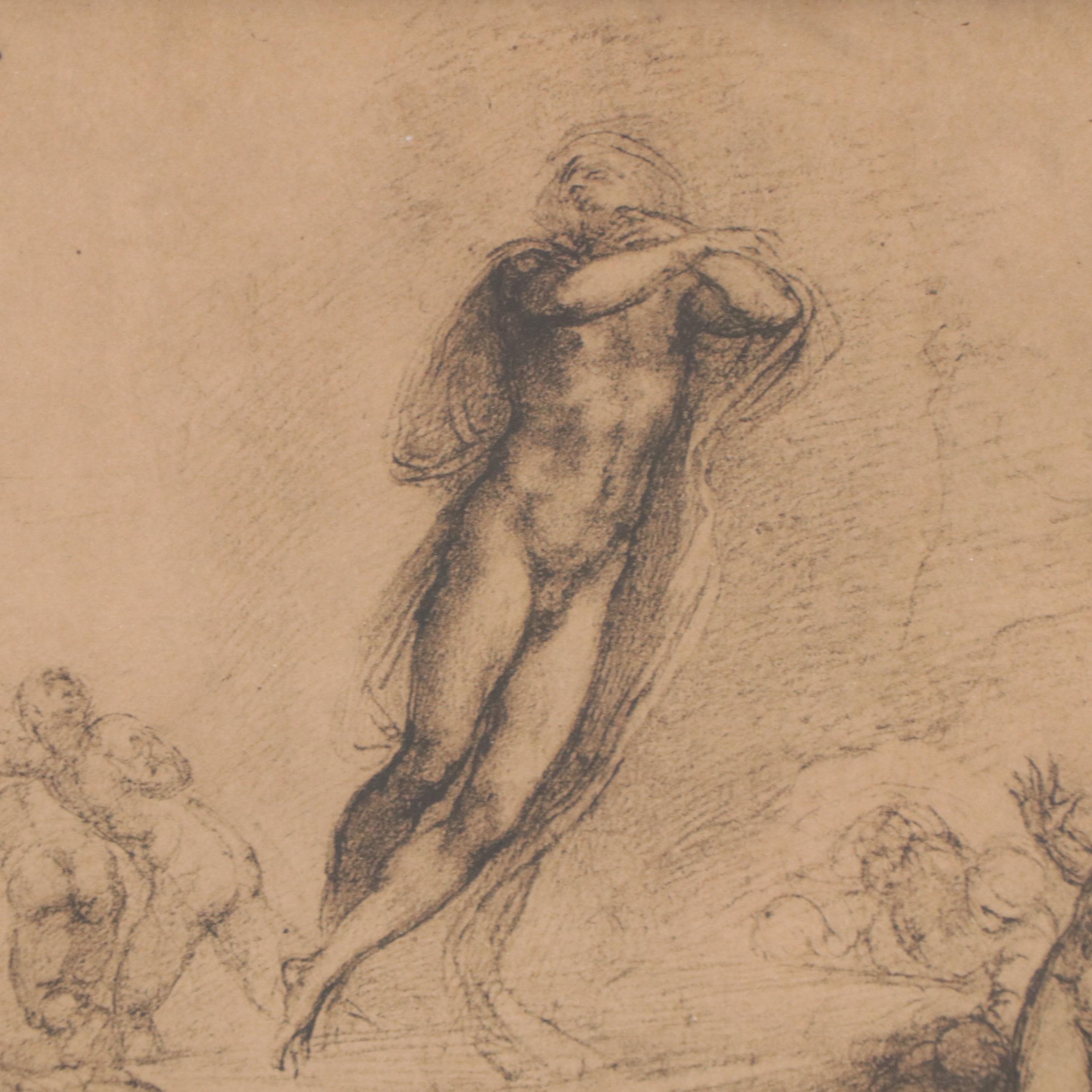 Collotypes After Michelangelo of Figure Studies Including "The Virgin Annuciate"