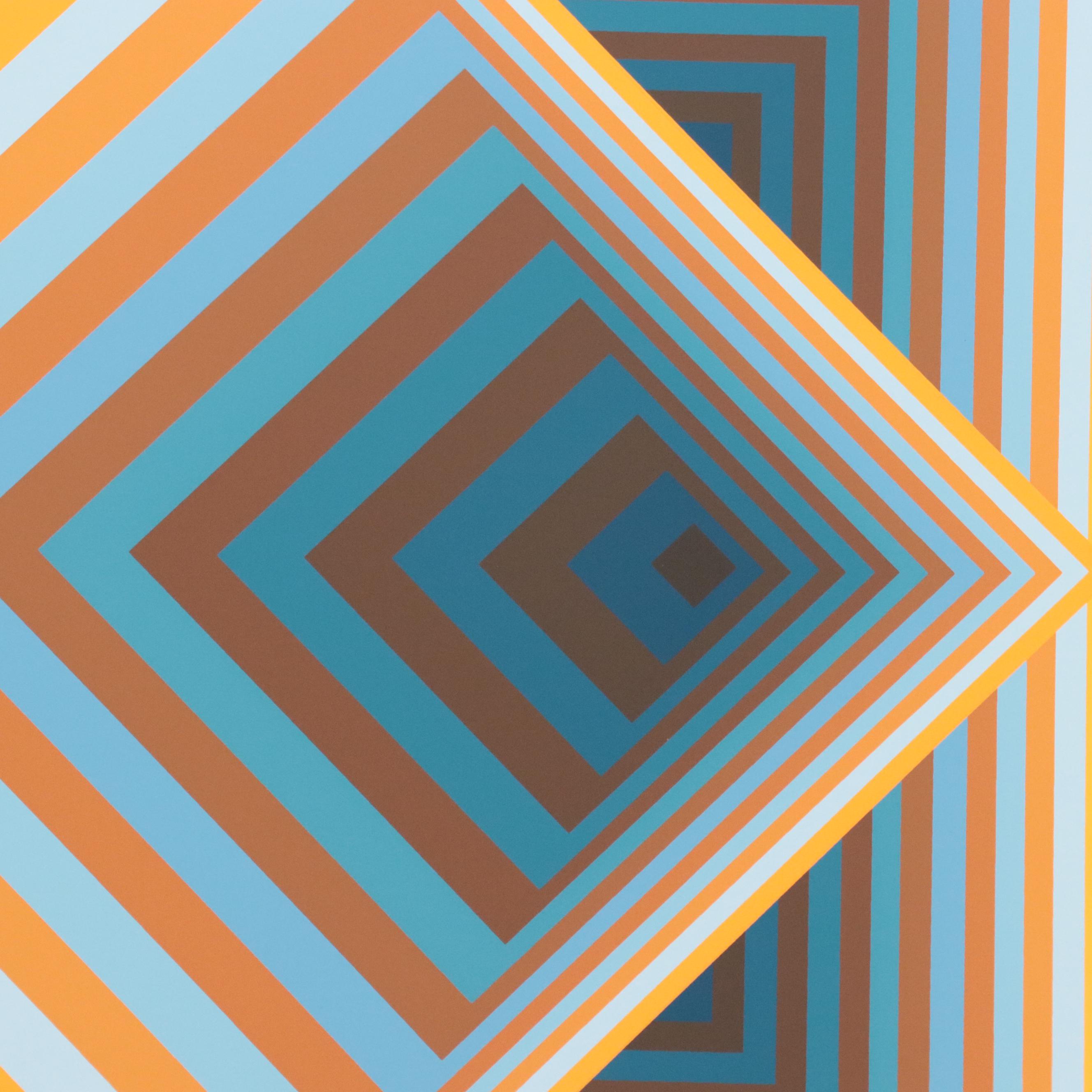 Jurgen Peters Op Art Serigraph "Pyramidal Contrast," 1981