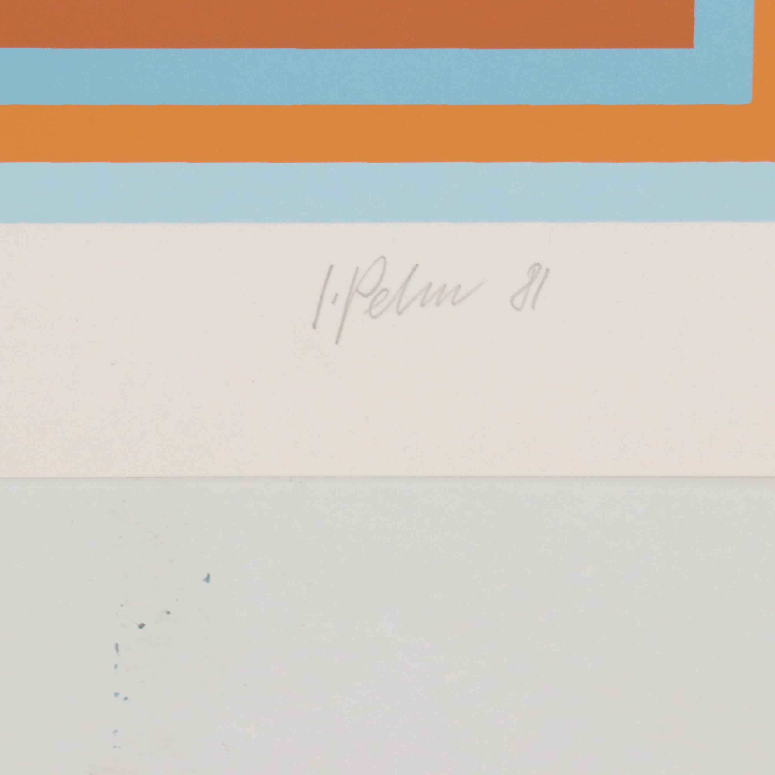 Jurgen Peters Op Art Serigraph "Pyramidal Contrast," 1981