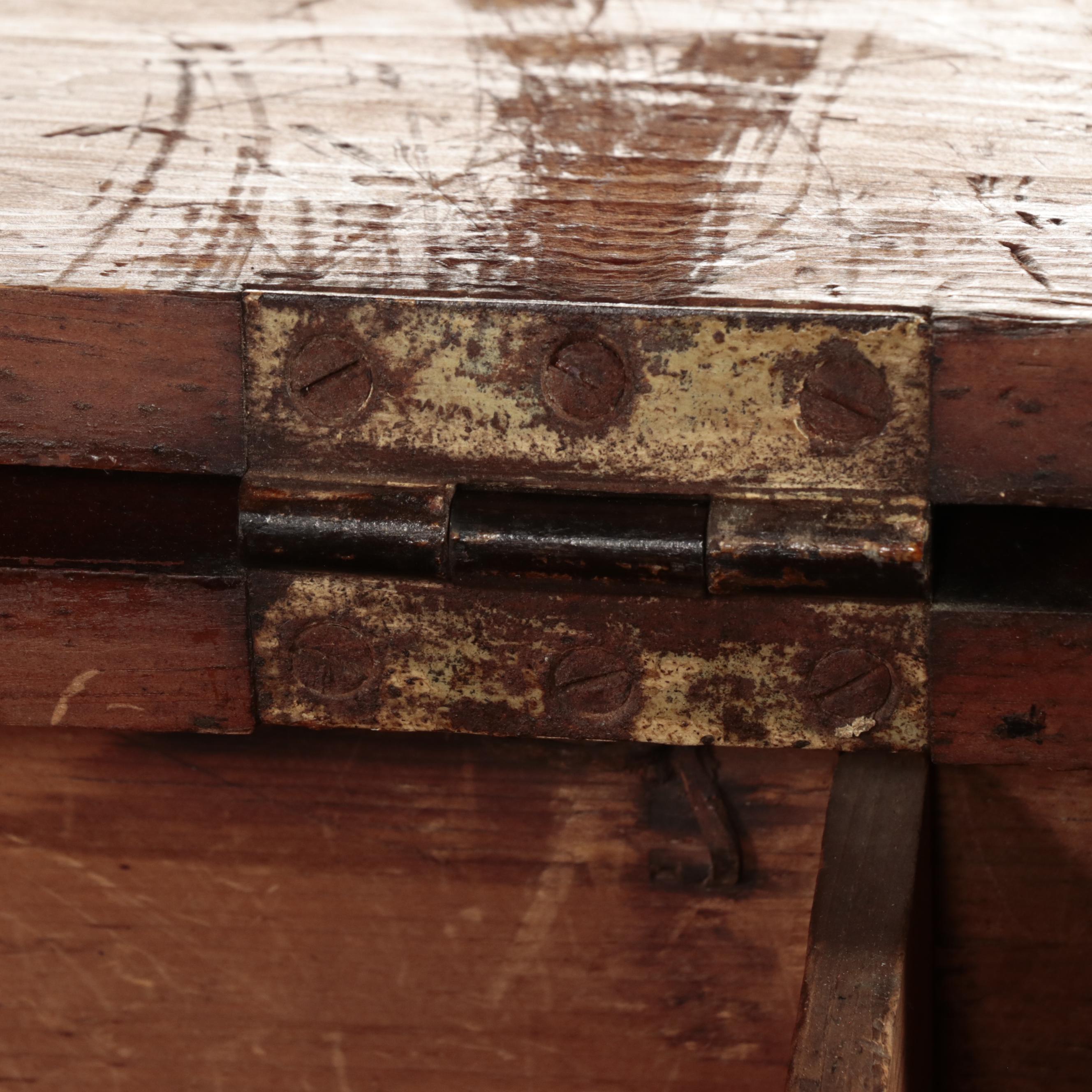 American Primitive Pine Blanket Chest with Two Drawers, Mid-19th Century