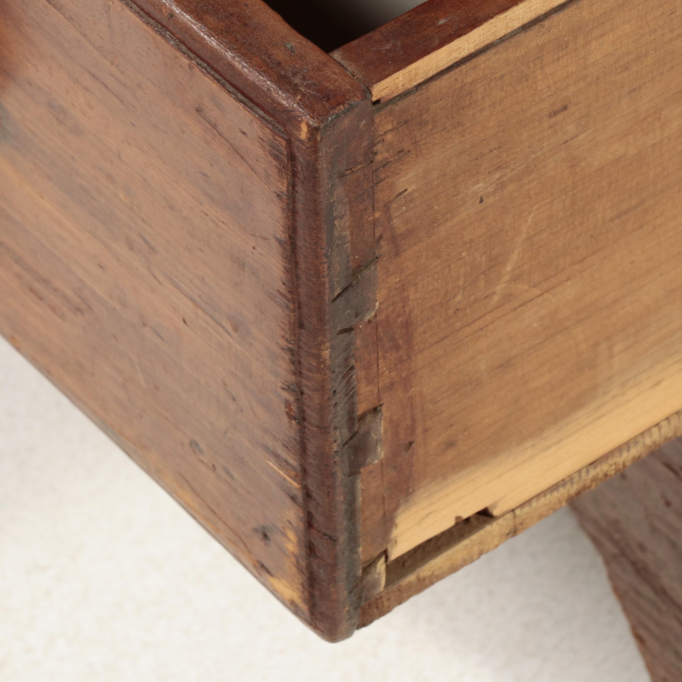 American Primitive Pine Blanket Chest with Two Drawers, Mid-19th Century