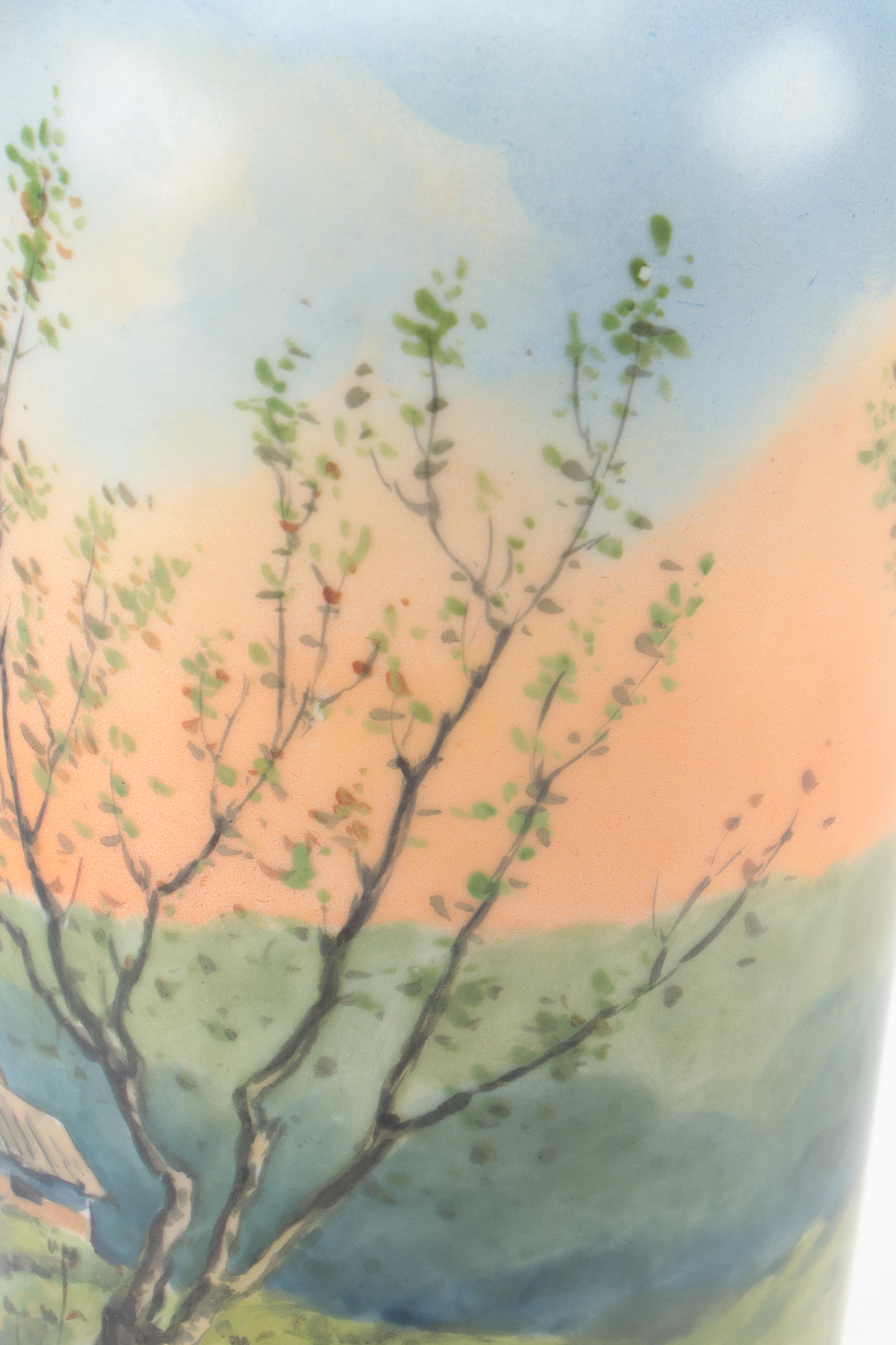 Julius H. Brauer Studio Hand-Painted Porcelain Vase