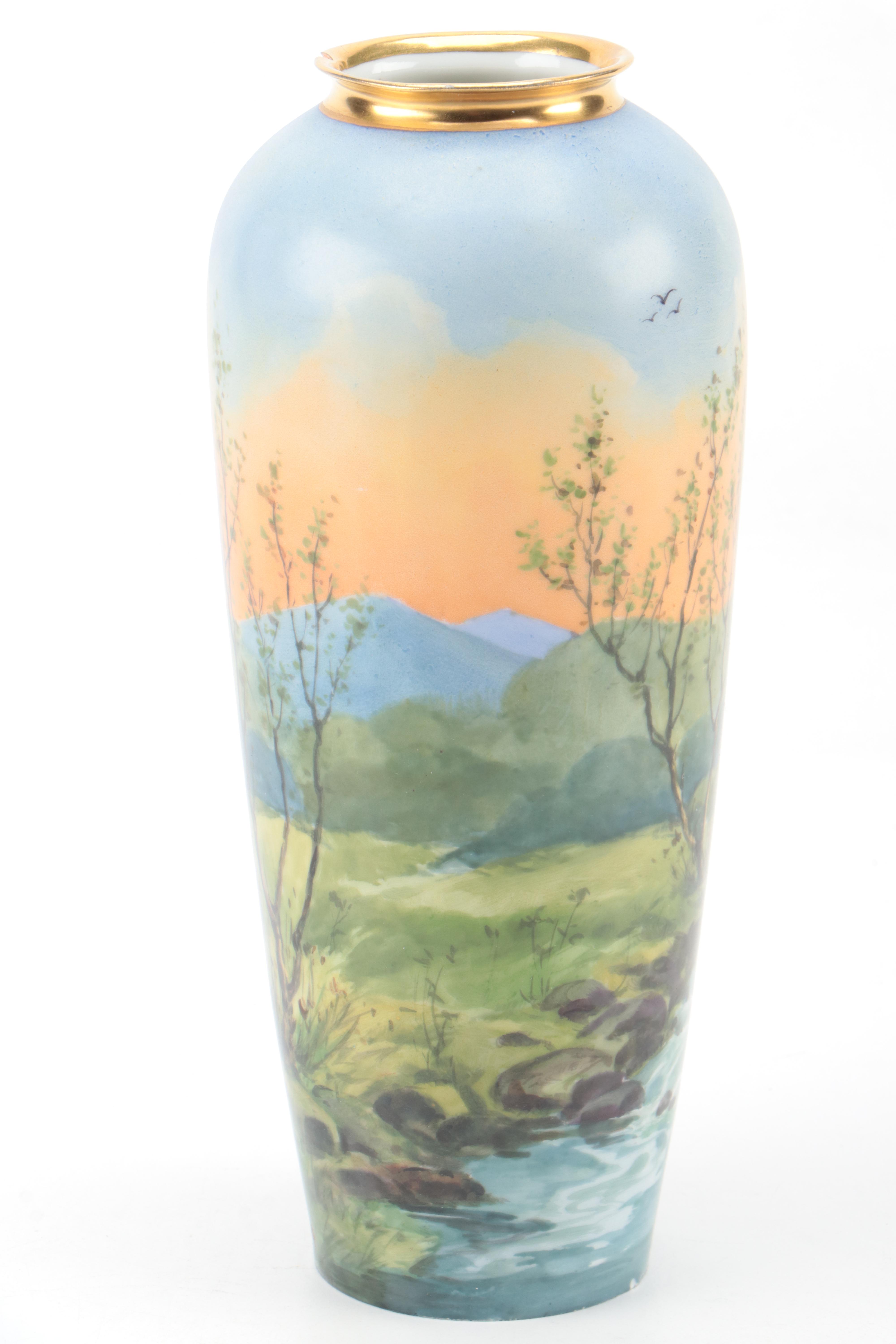 Julius H. Brauer Studio Hand-Painted Porcelain Vase