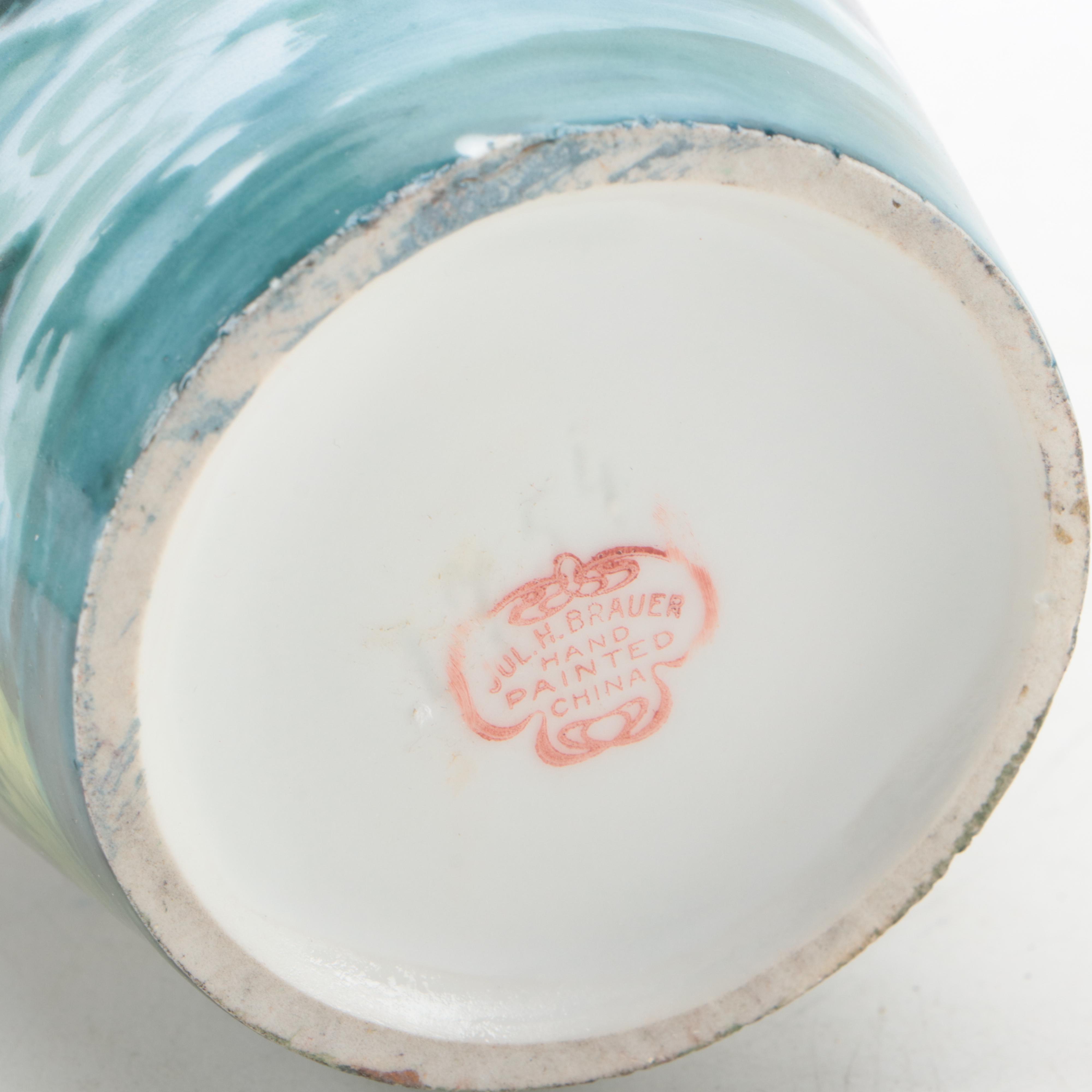 Julius H. Brauer Studio Hand-Painted Porcelain Vase