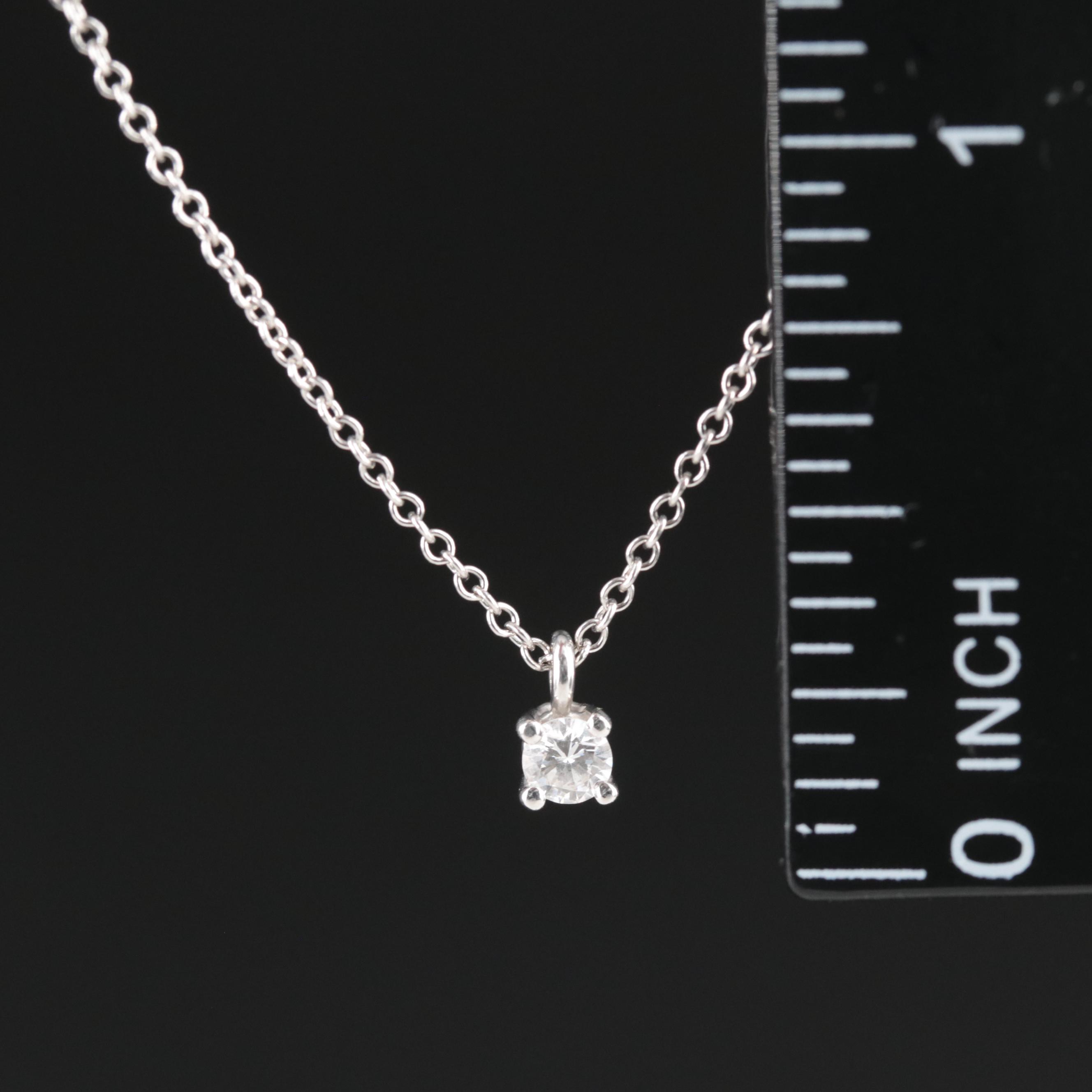 Tiffany & Co. Platinum Diamond Solitaire Necklace