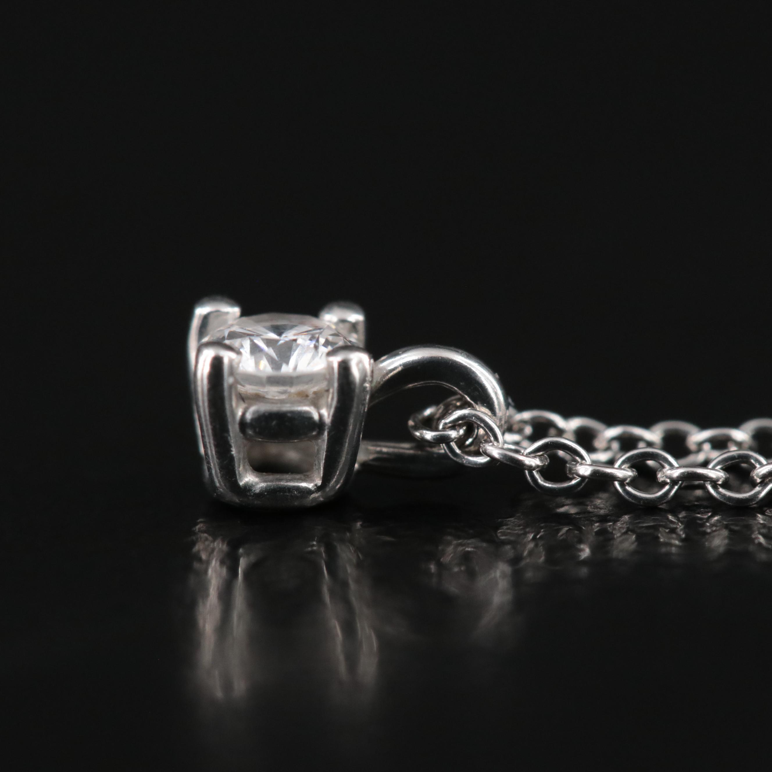 Tiffany & Co. Platinum Diamond Solitaire Necklace