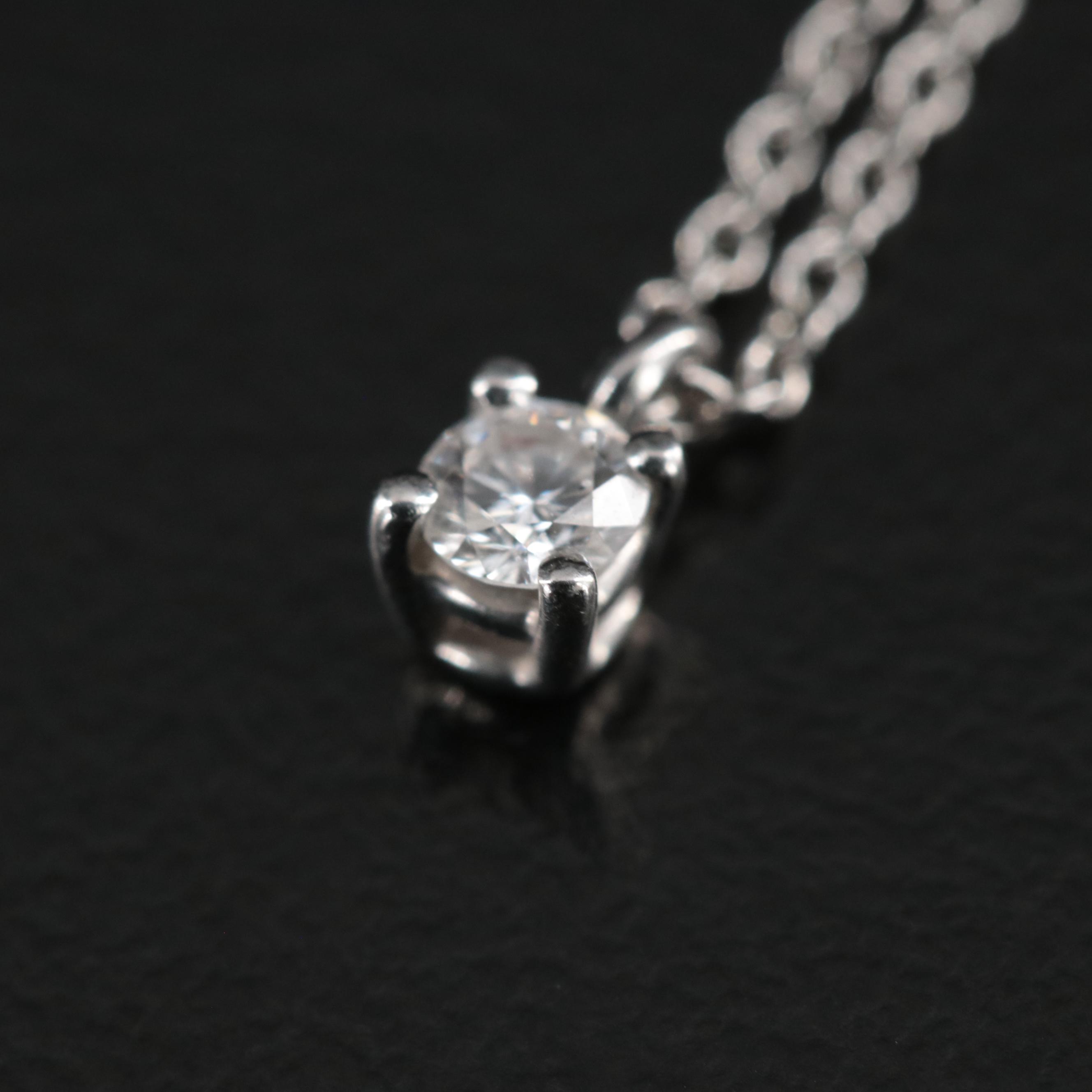 Tiffany & Co. Platinum Diamond Solitaire Necklace