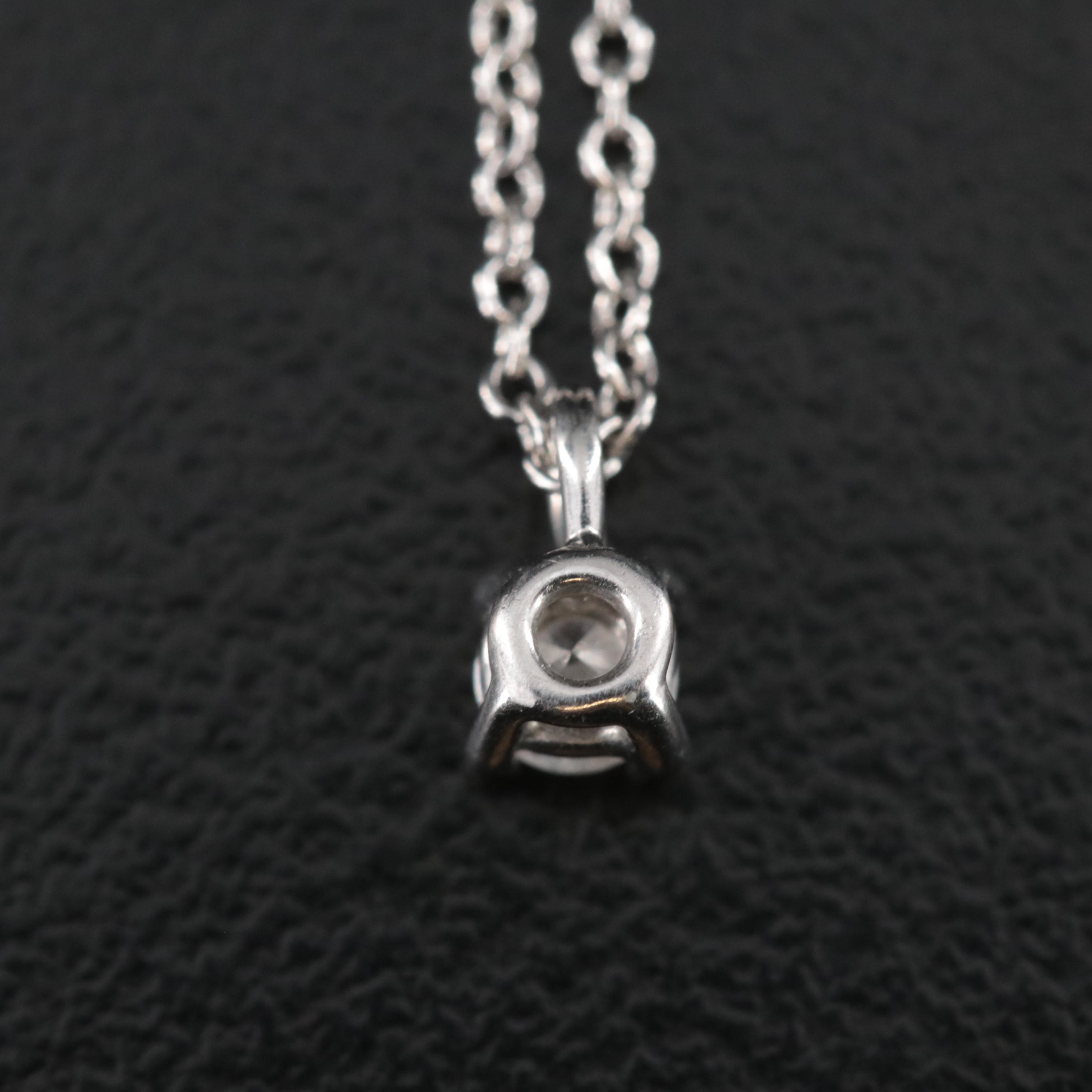 Tiffany & Co. Platinum Diamond Solitaire Necklace