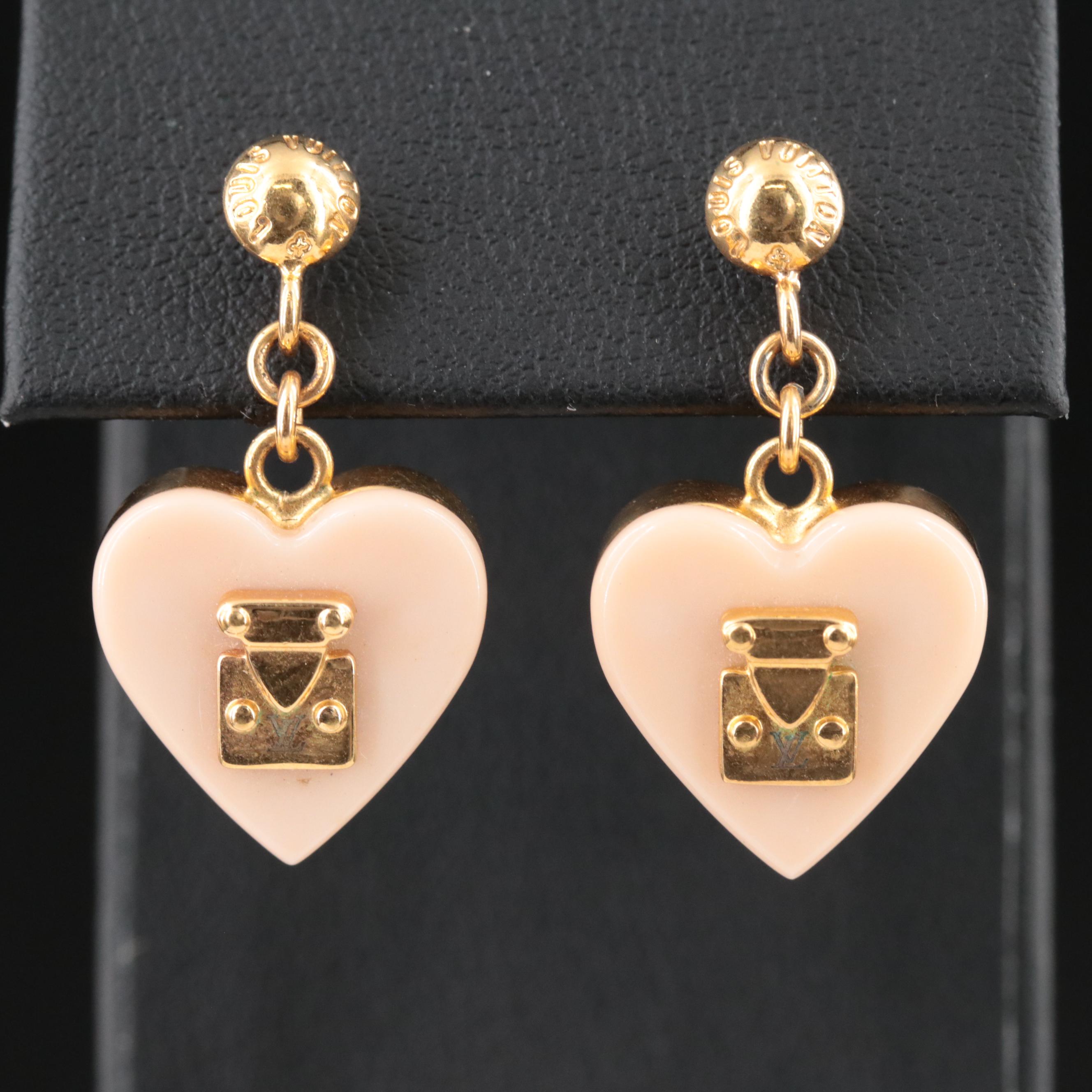 Louis Vuitton "Lock Me" Heart Earrings