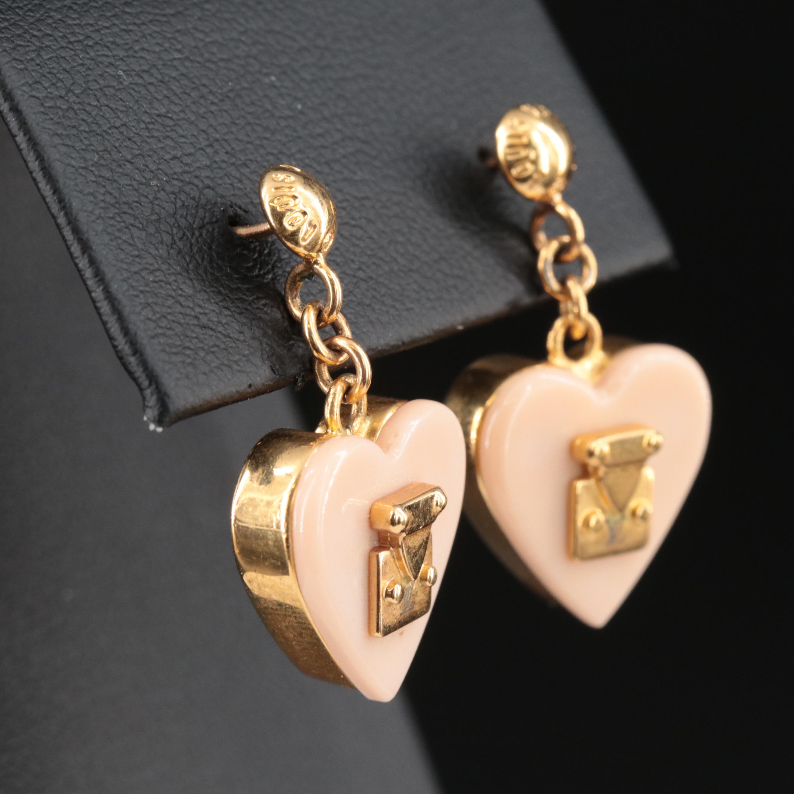 Louis Vuitton "Lock Me" Heart Earrings