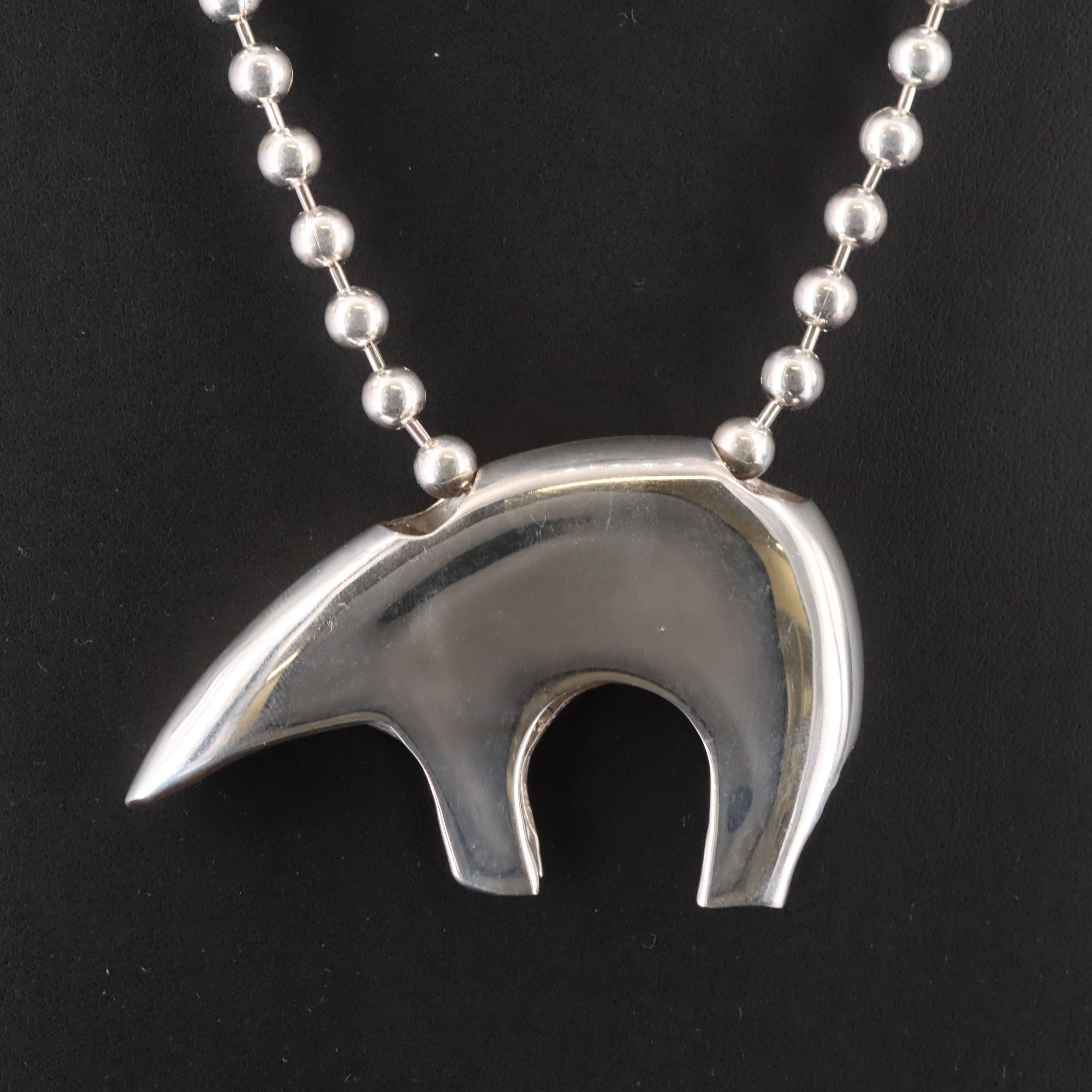 Sterling Bear Necklace