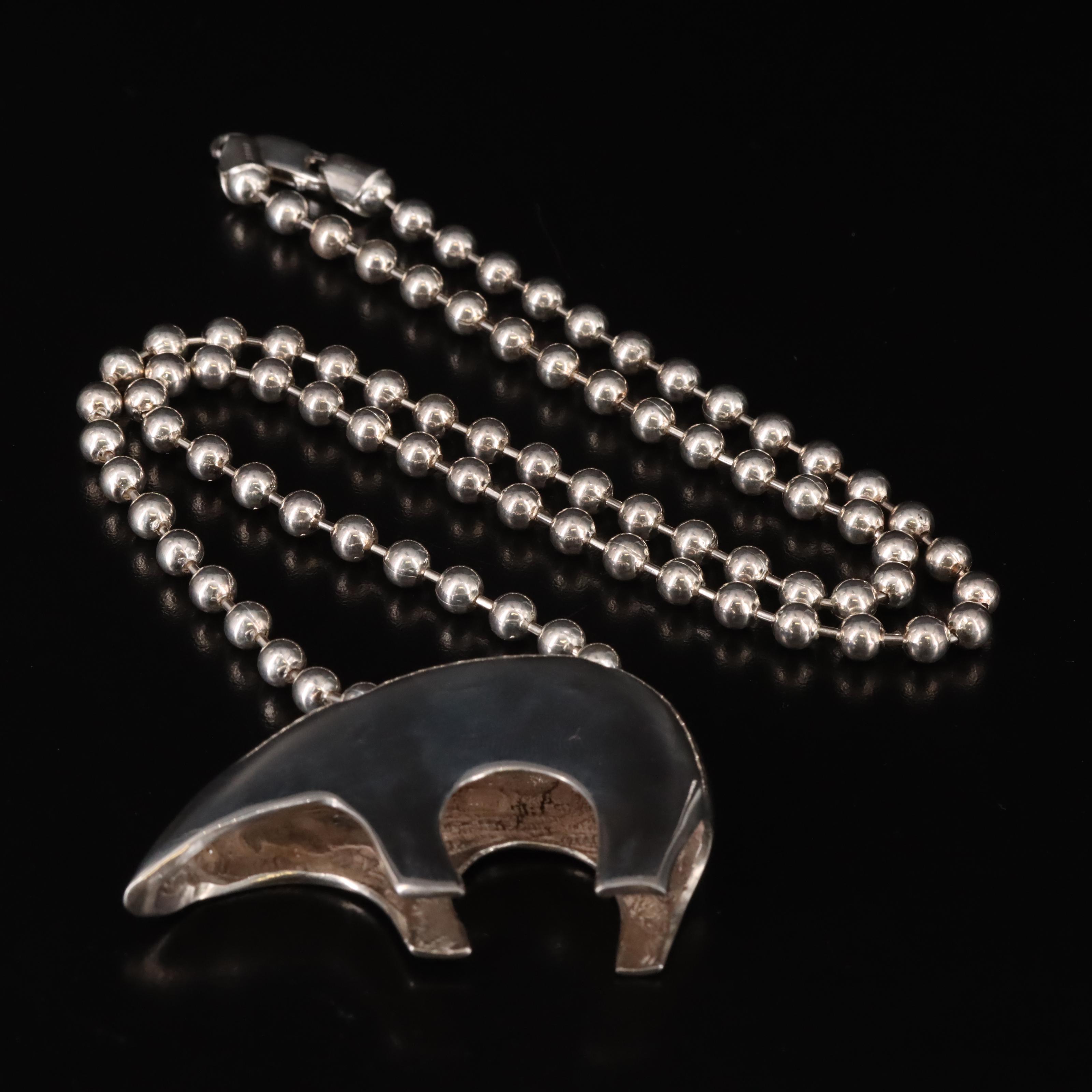 Sterling Bear Necklace
