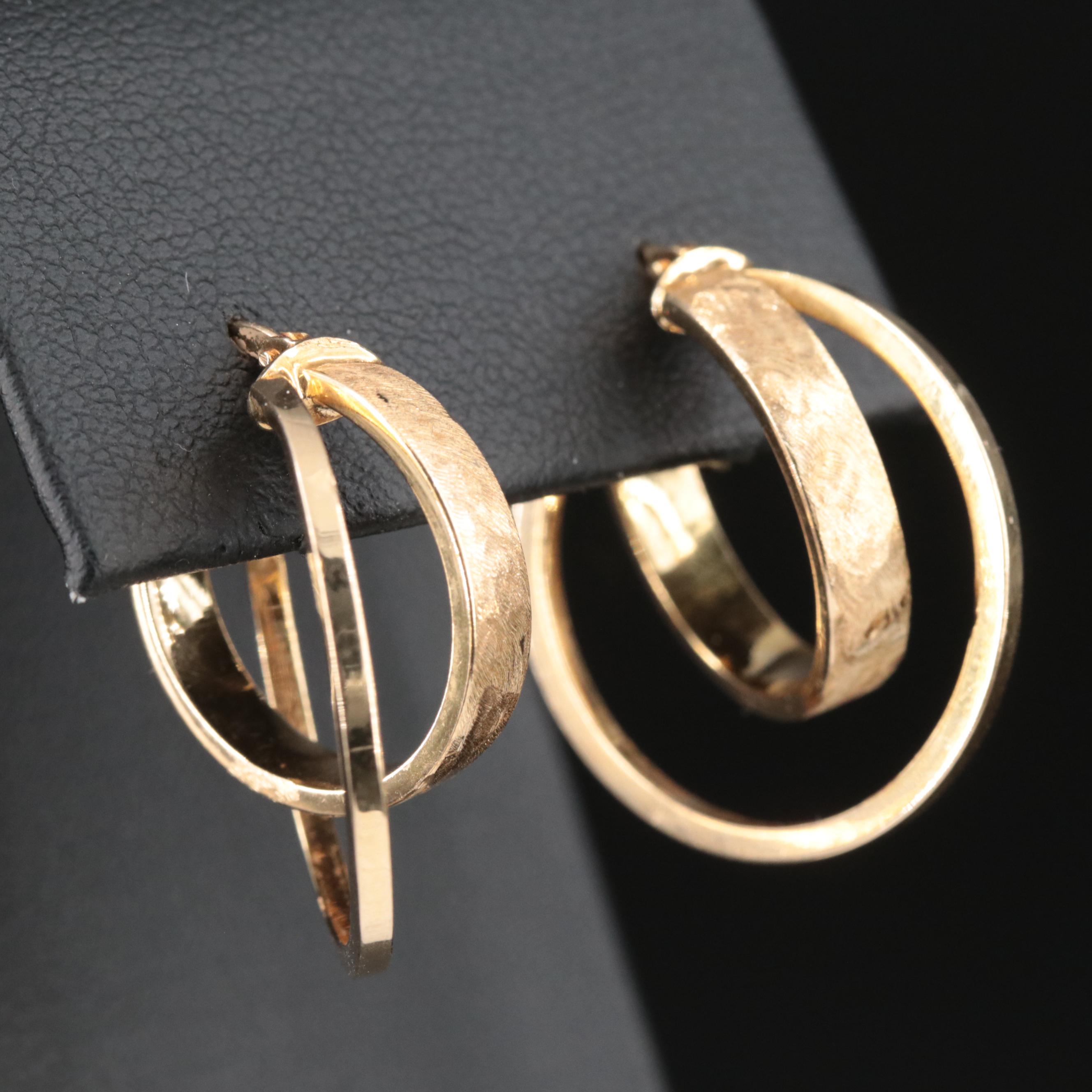 Italian 14K Double Hoop Earrings