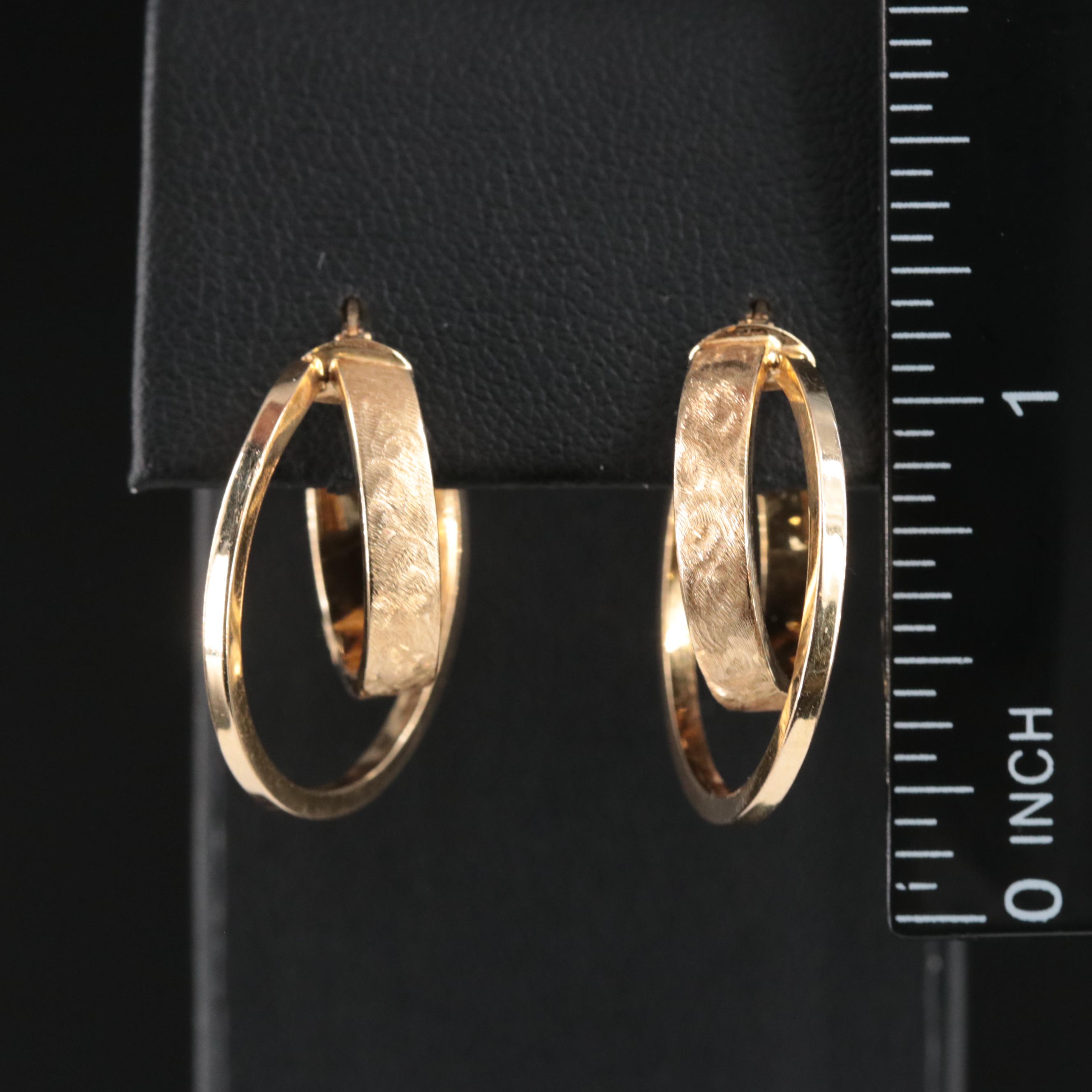 Italian 14K Double Hoop Earrings