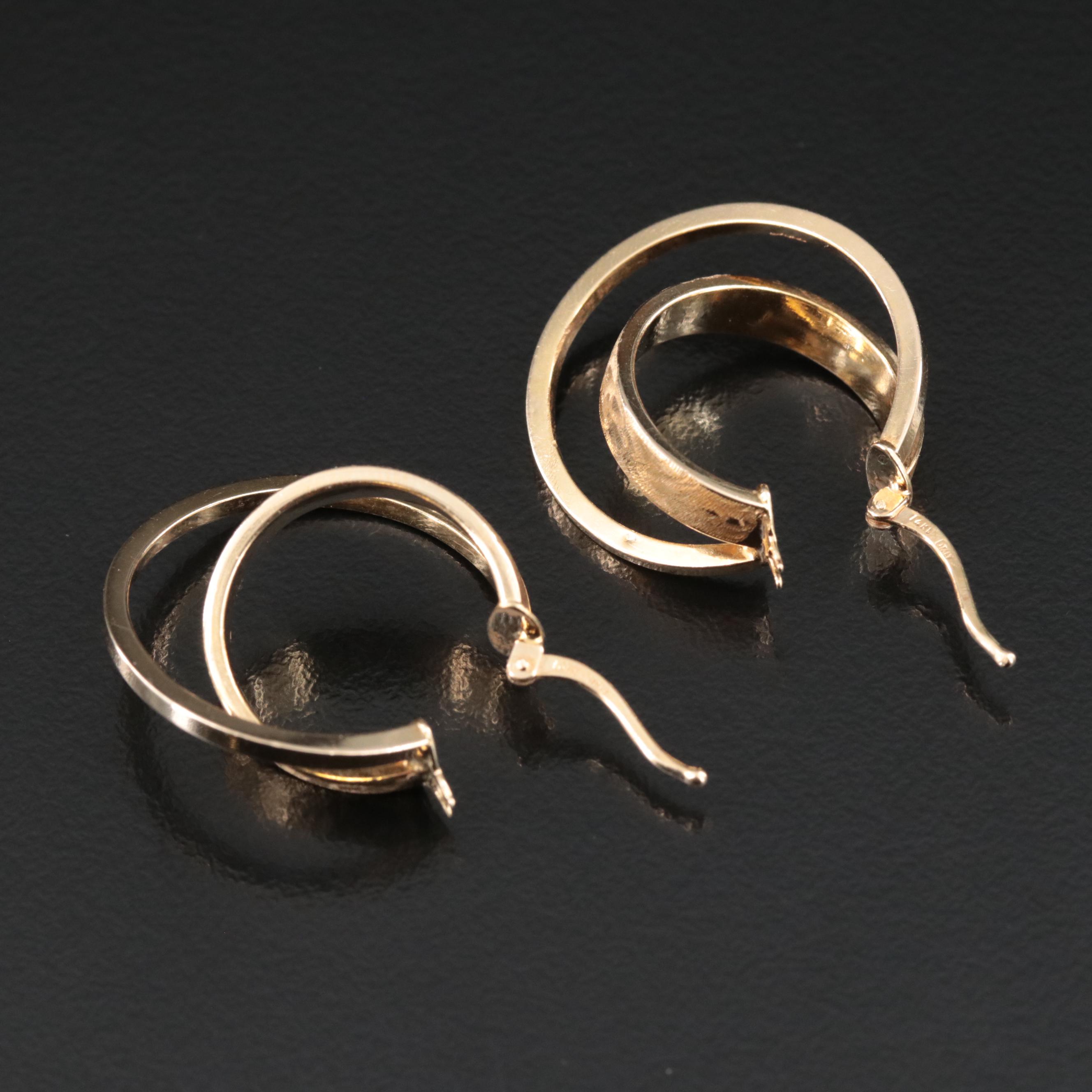Italian 14K Double Hoop Earrings