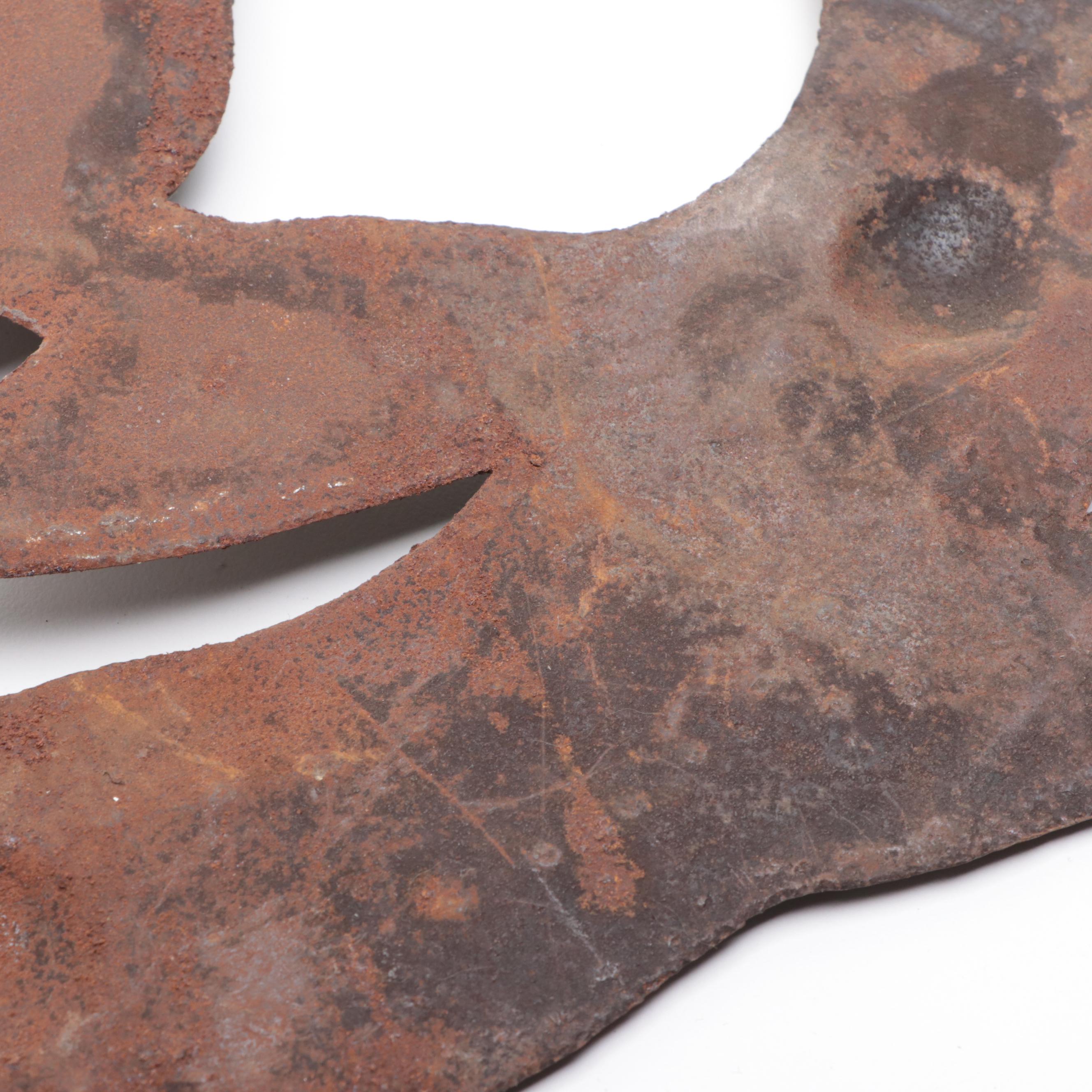 Haitian Cut Metal Wall Sculpture of Mermaid and Fish