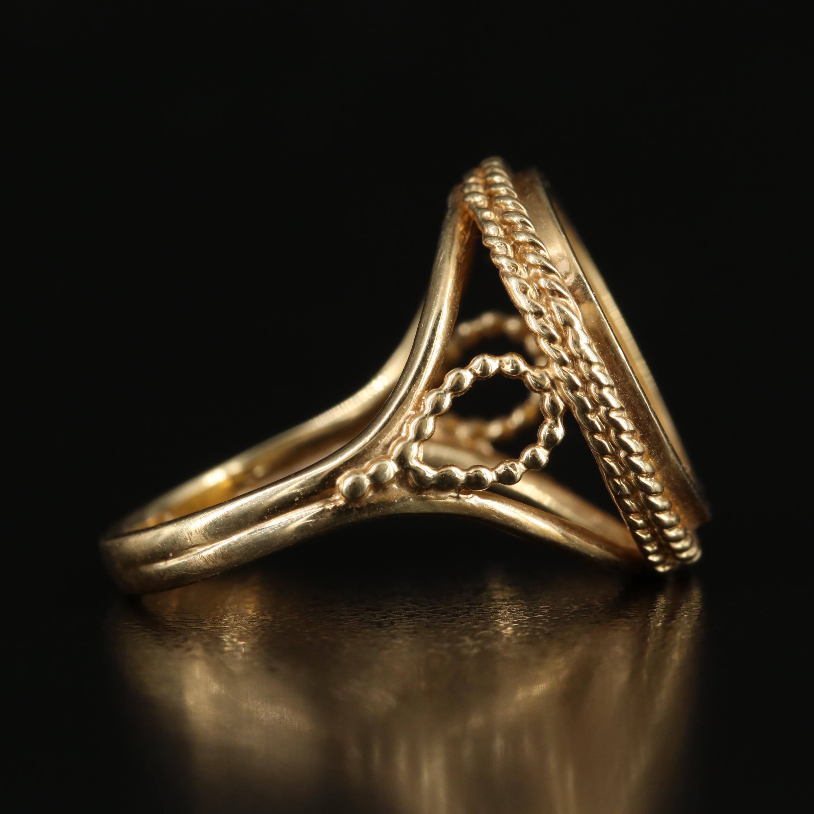 14K Ring with 1985 China 5-Yuan 1/20th-Oz. Gold Panda Bullion Coin