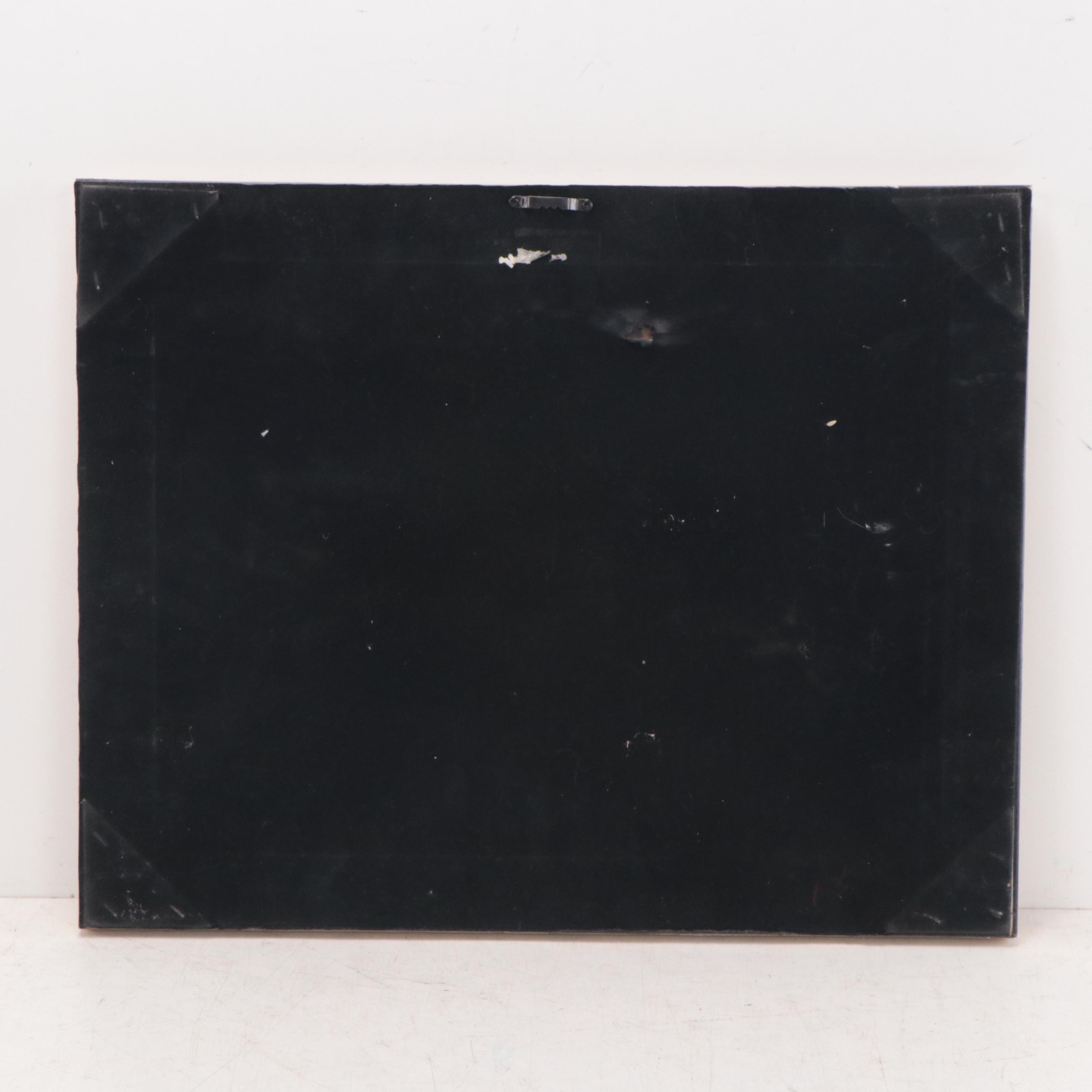 American School Folk Art Painting of Bull Portrait