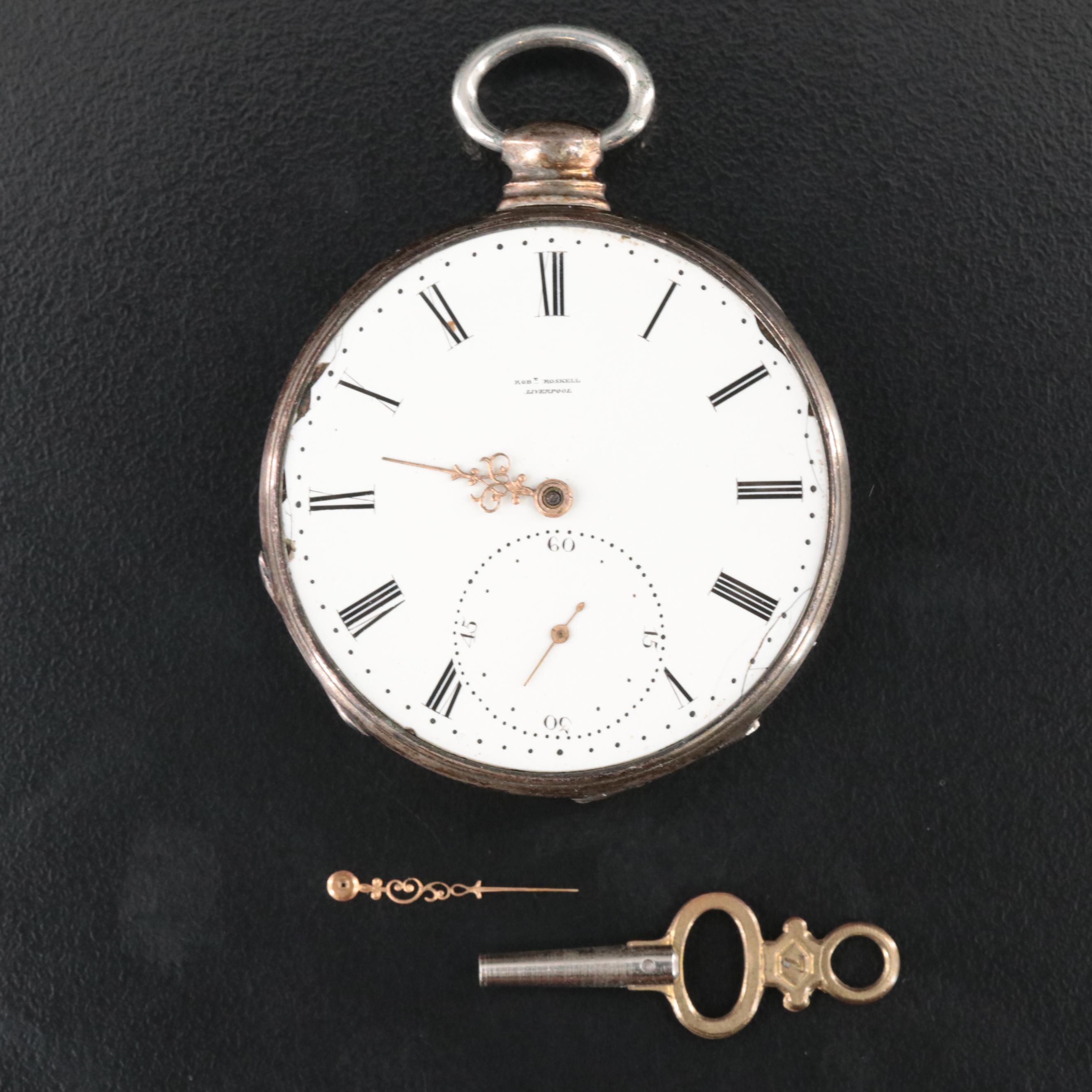 Antique 800 Silver English Pocket Watch