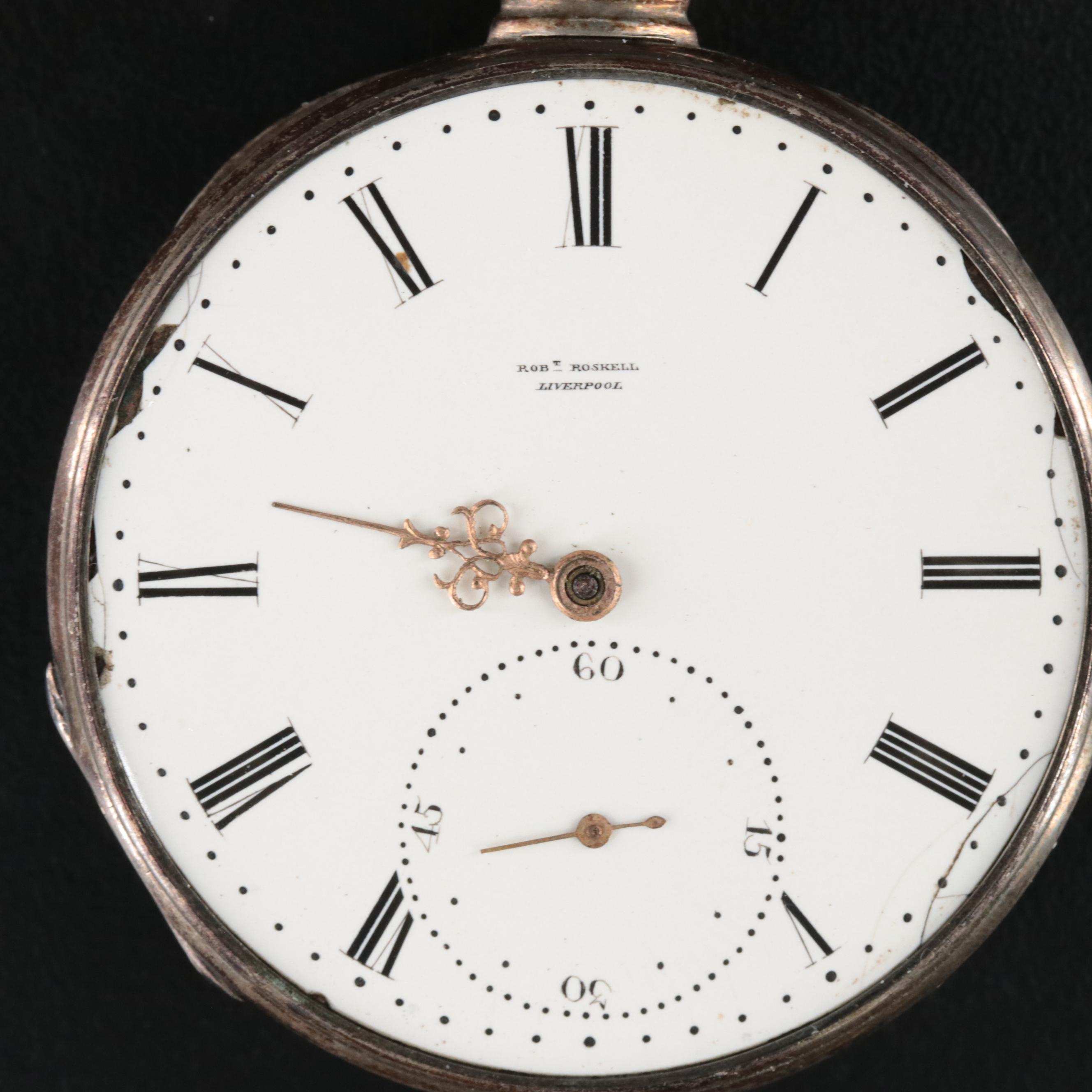 Antique 800 Silver English Pocket Watch