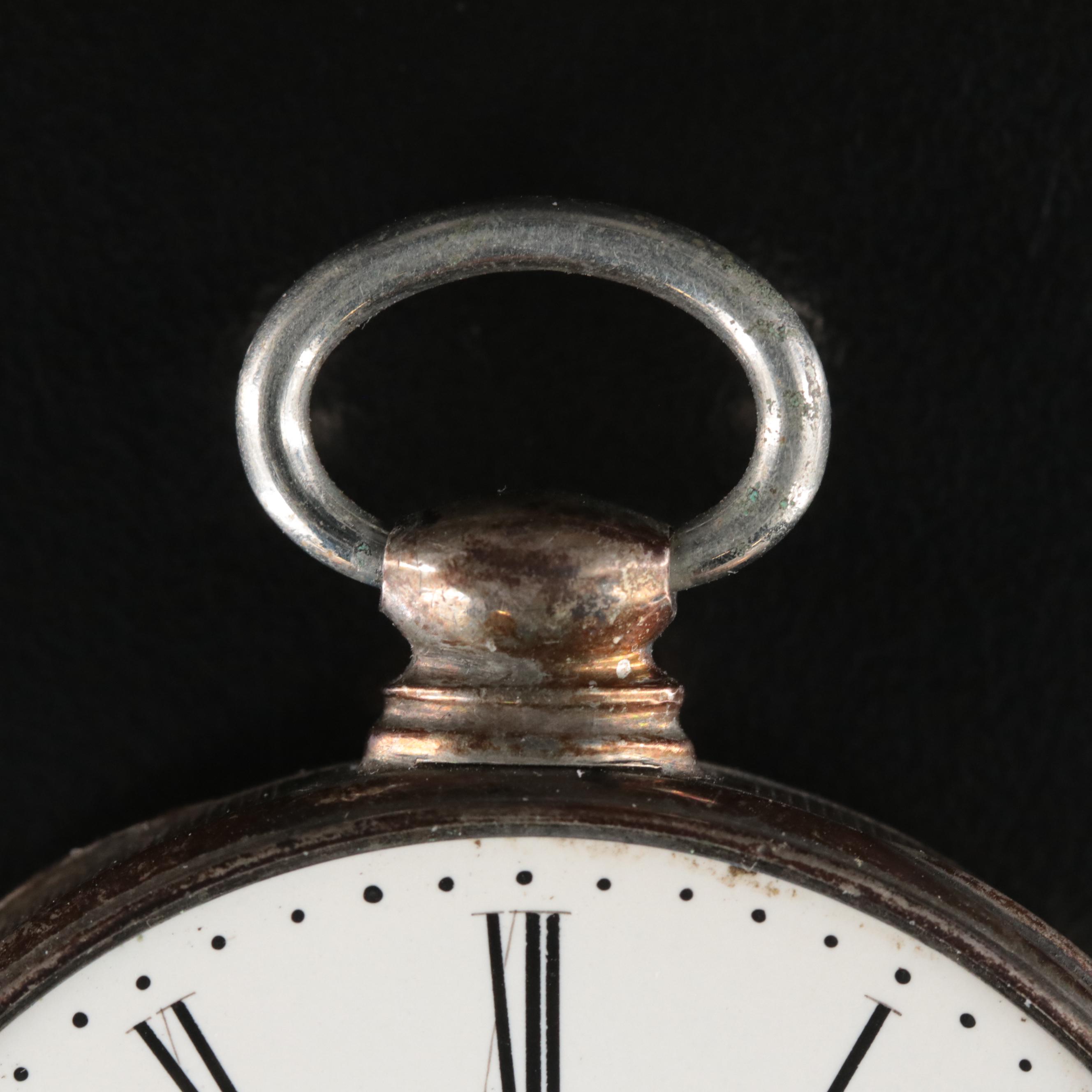 Antique 800 Silver English Pocket Watch