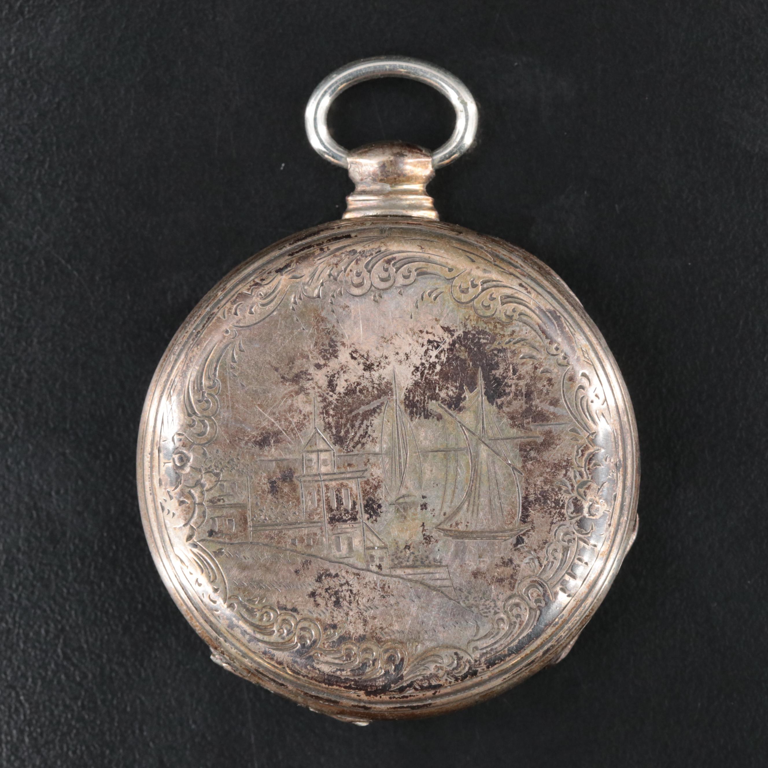 Antique 800 Silver English Pocket Watch
