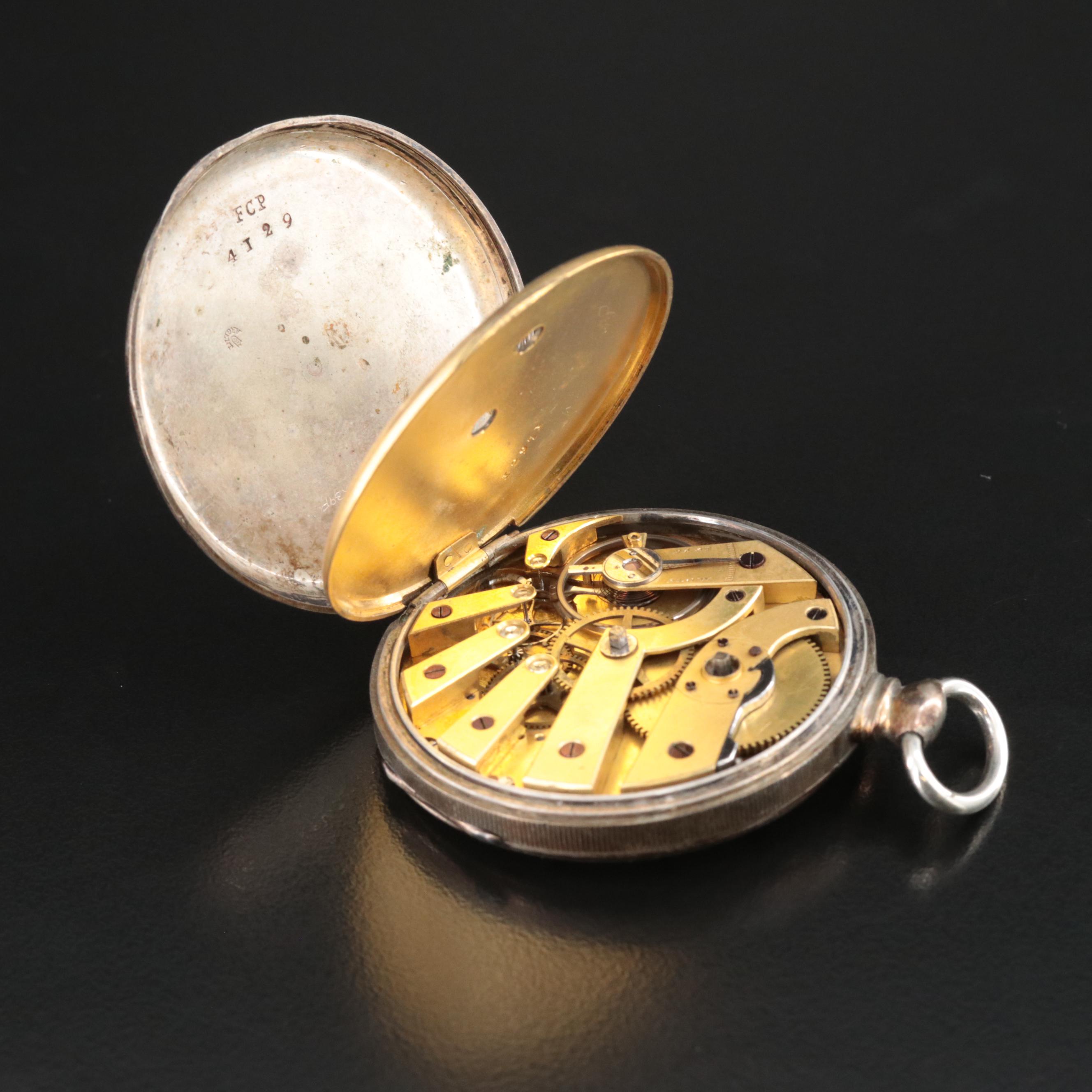 Antique 800 Silver English Pocket Watch