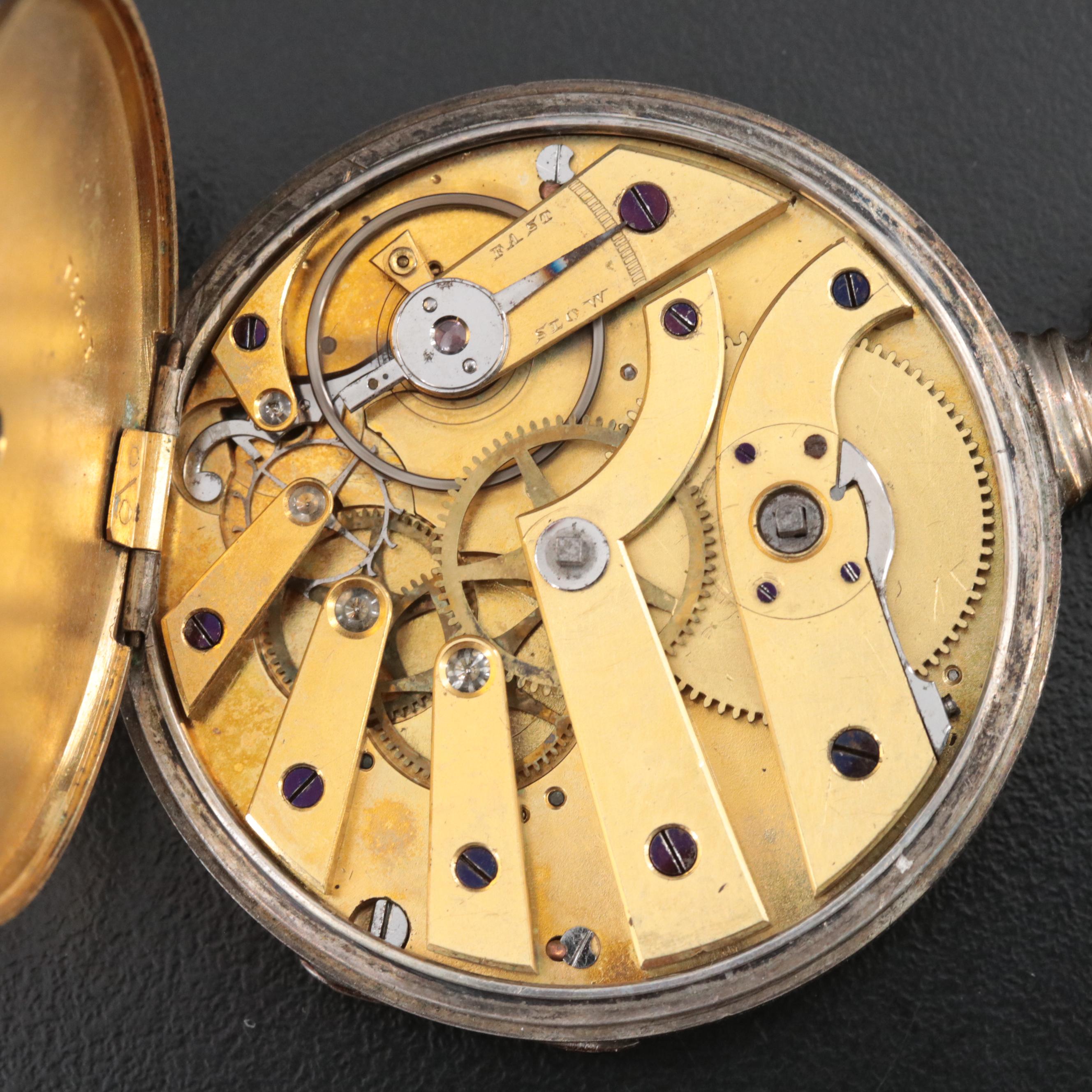 Antique 800 Silver English Pocket Watch