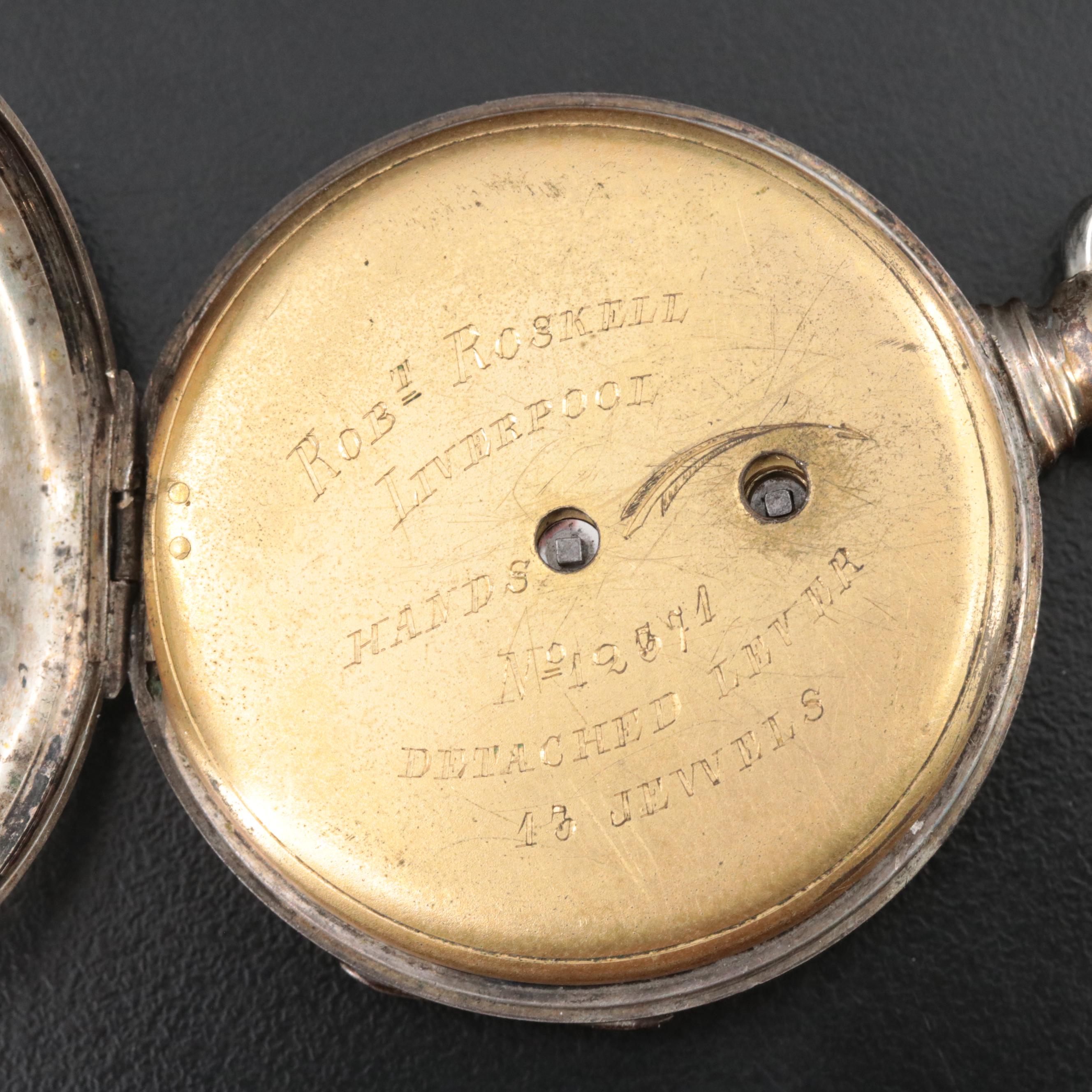 Antique 800 Silver English Pocket Watch