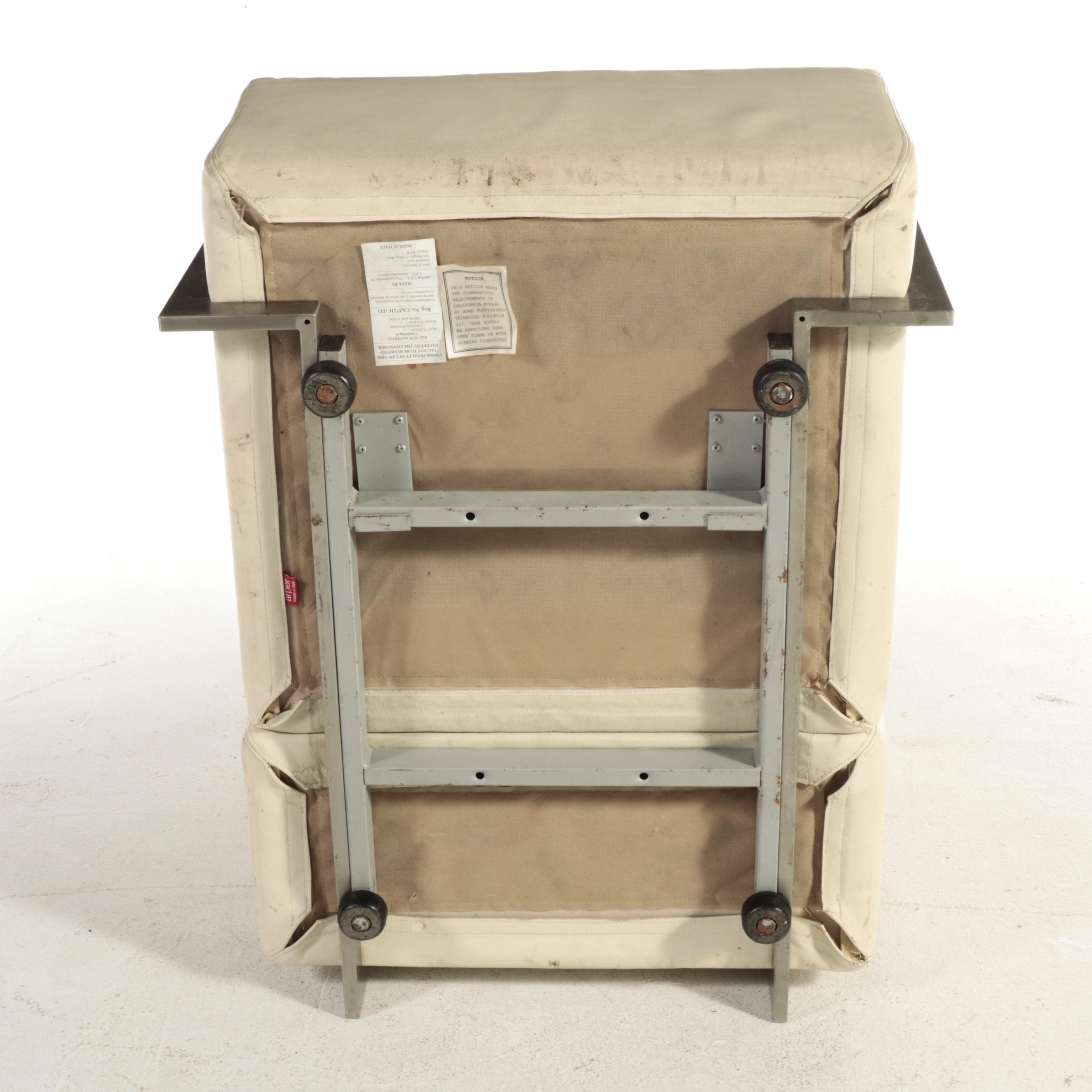 Arper S.P.A. Italian Modern Leather and Chromed Metal Armchair