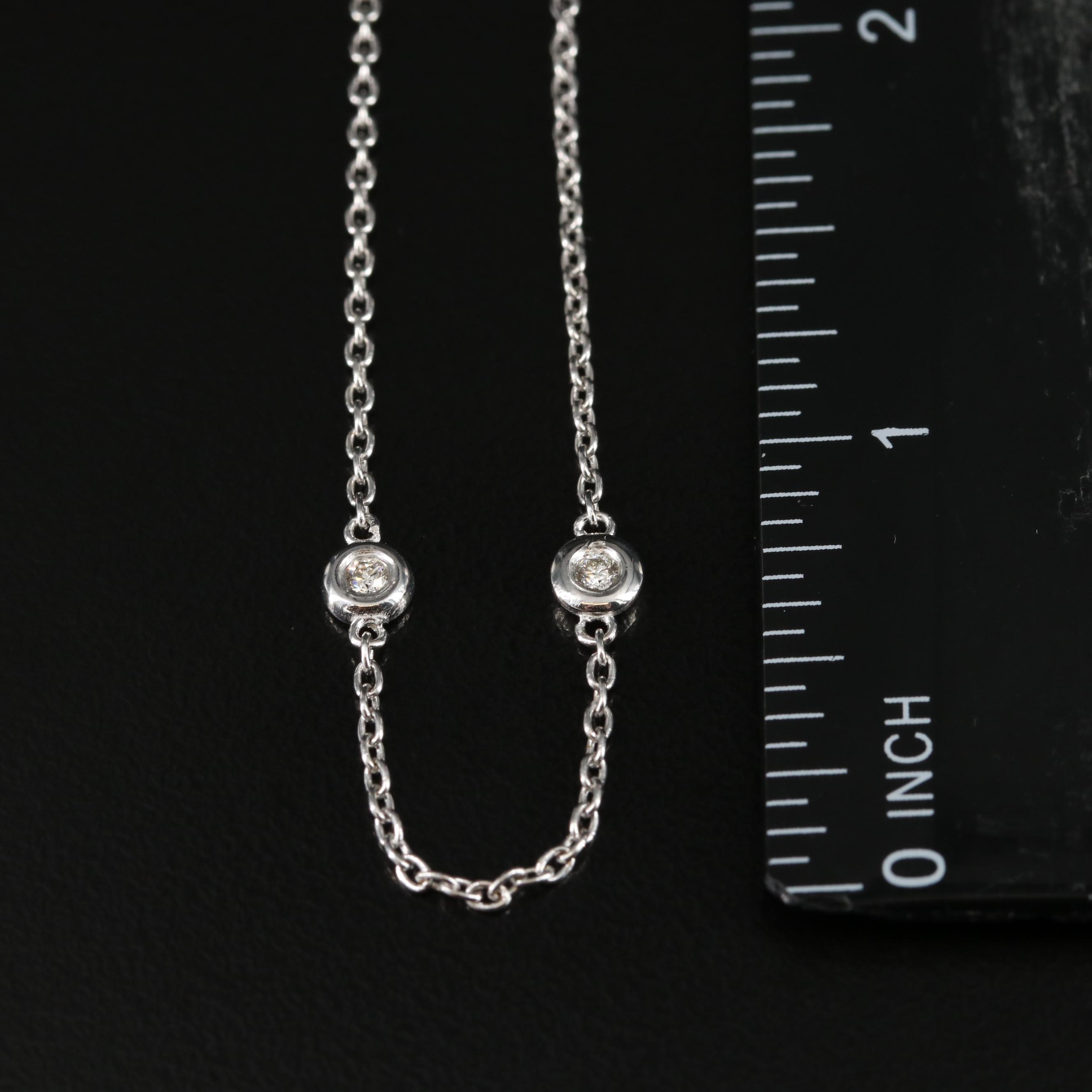 14K 0.45 CTW Diamond Station Necklace EBTH