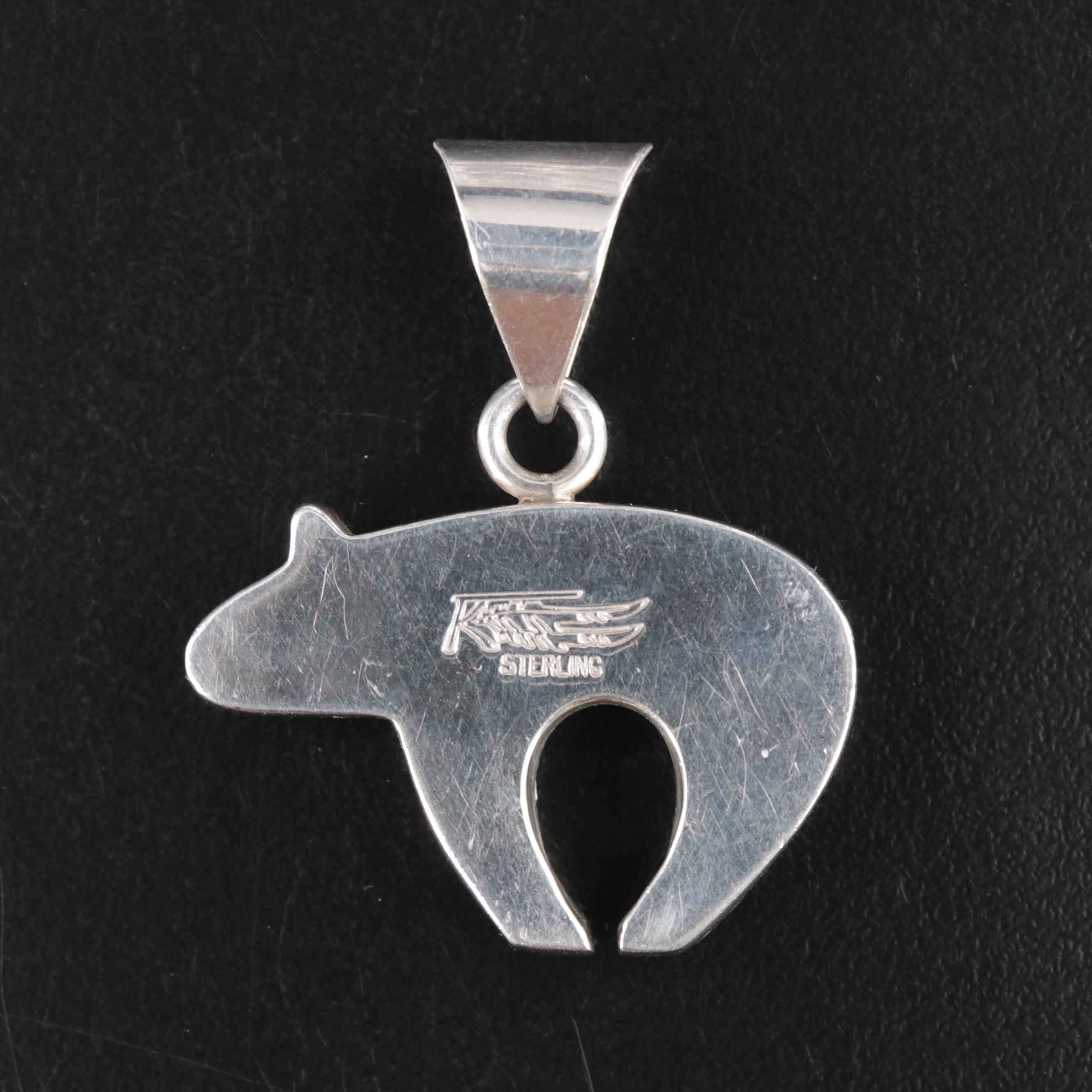 Knifewing Segura Chiricahua Apache Sterling Turquoise and Lapis Bear