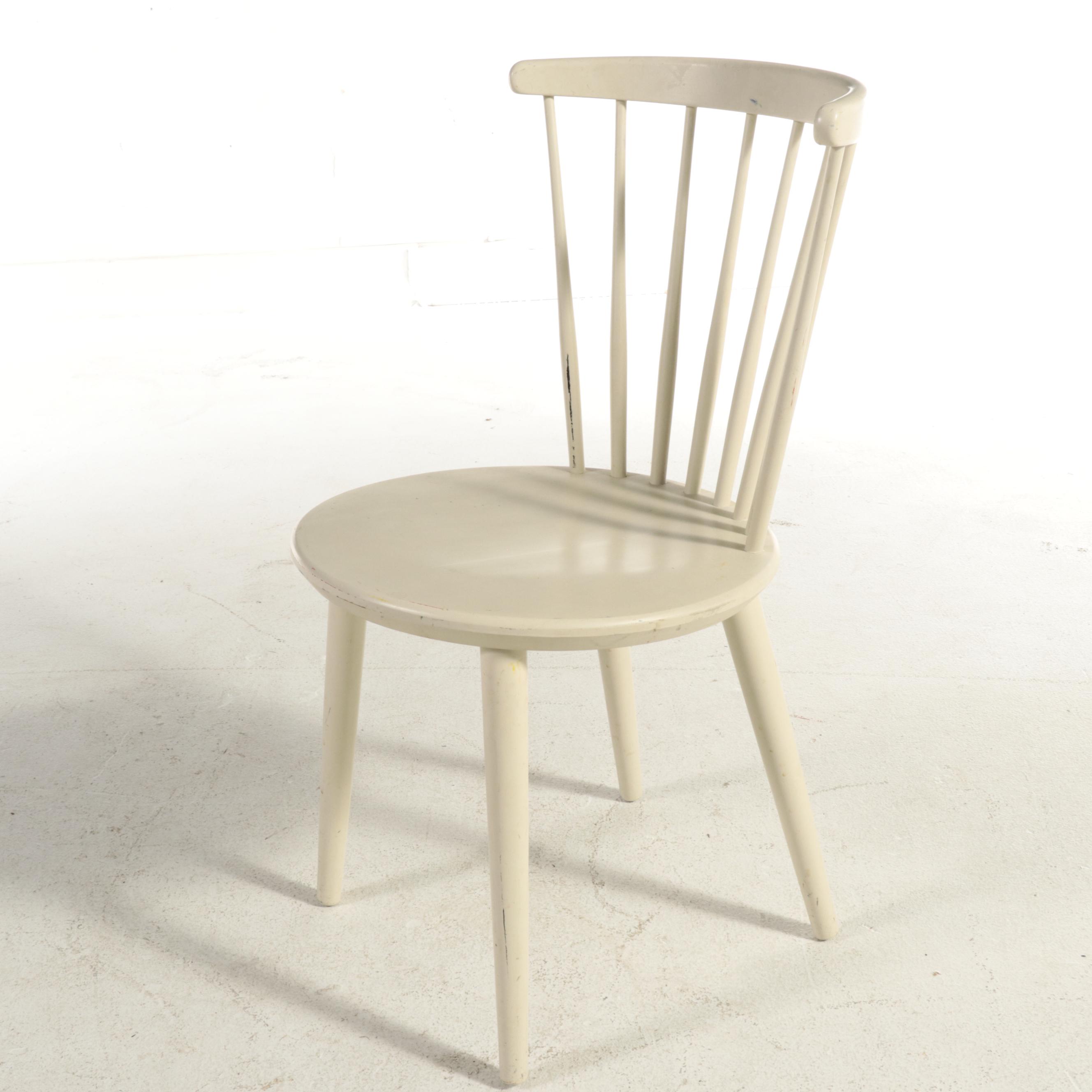 Three Hagafors Stolfabrik Swedish Modern Painted Birch Side Chairs