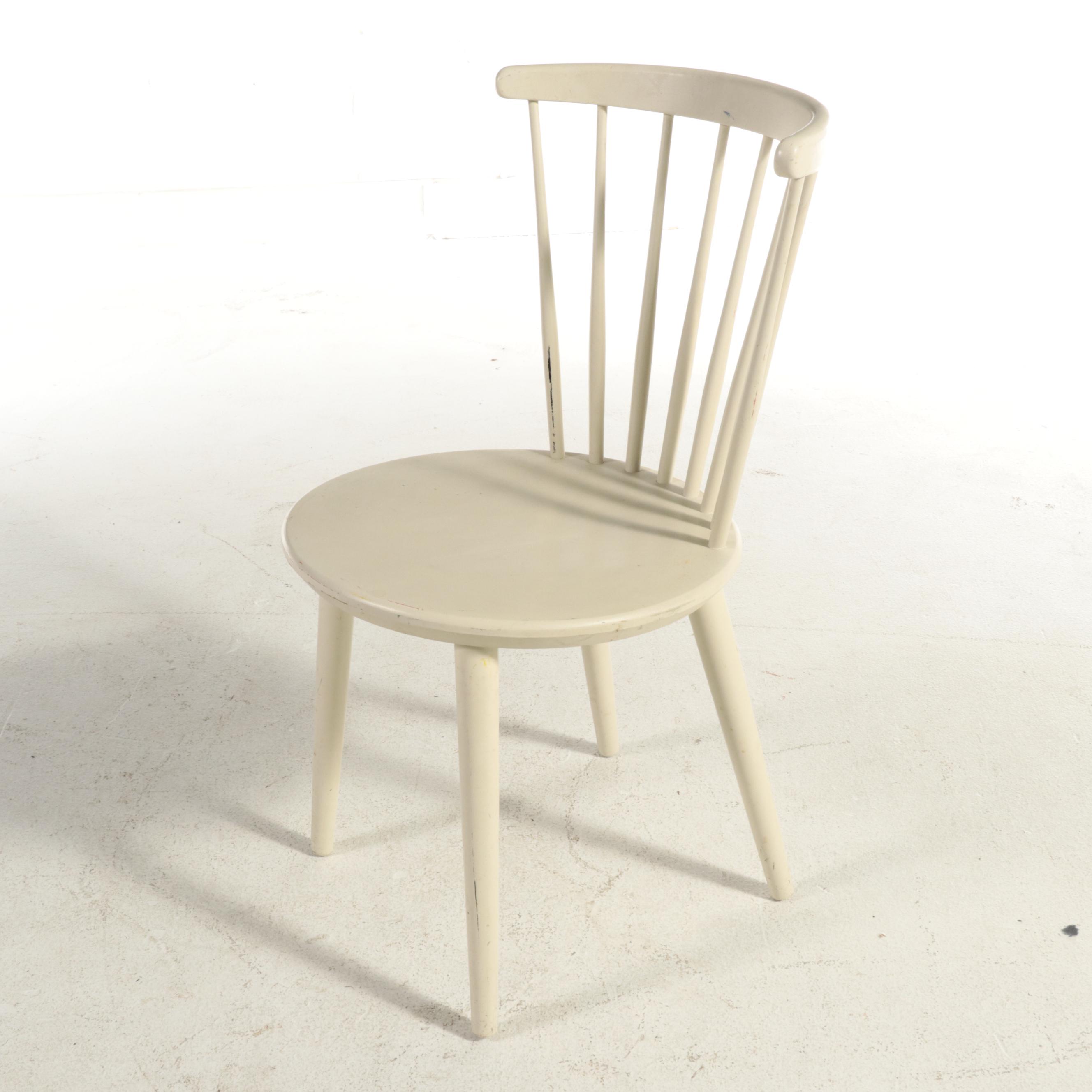 Three Hagafors Stolfabrik Swedish Modern Painted Birch Side Chairs