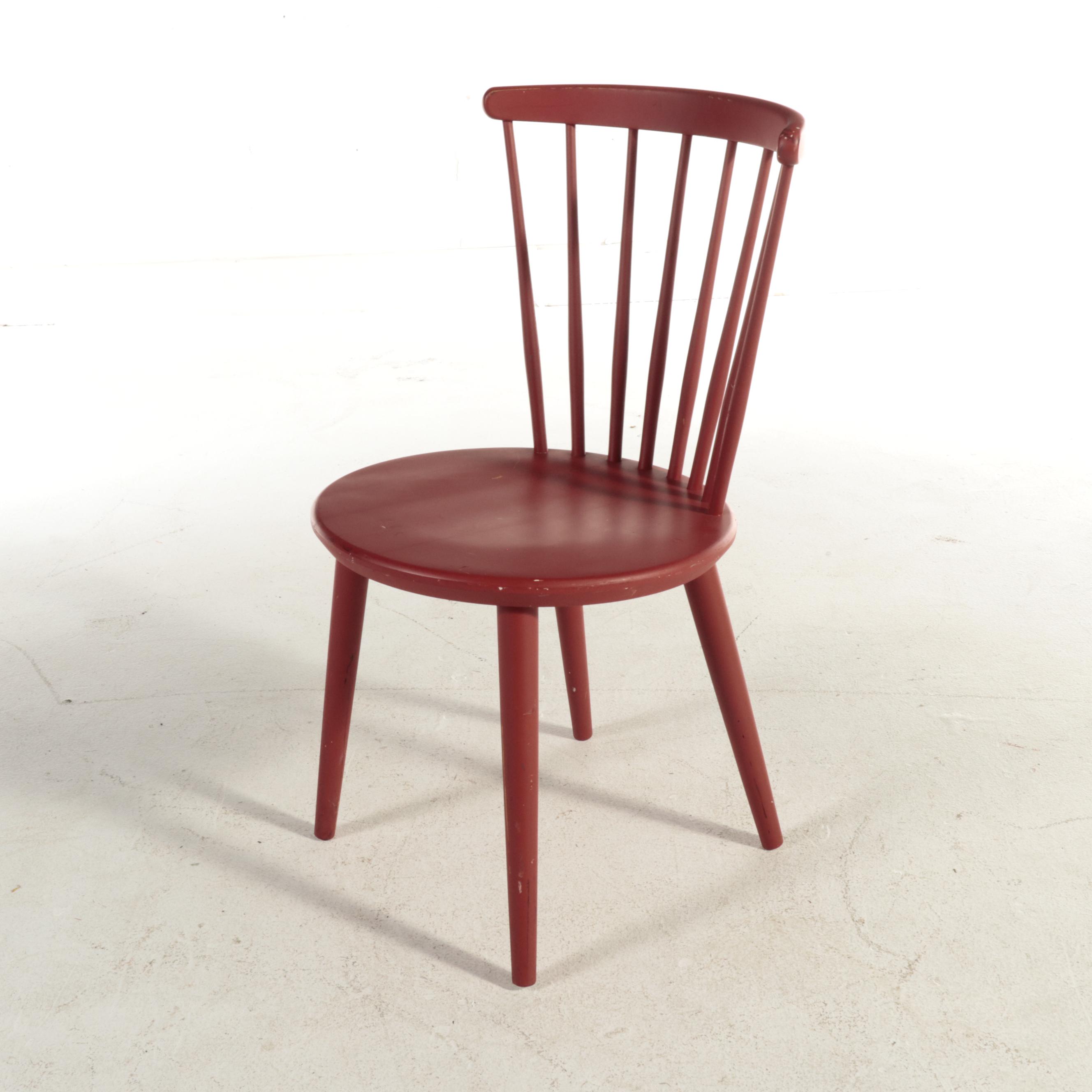 Three Hagafors Stolfabrik Swedish Modern Painted Birch Side Chairs