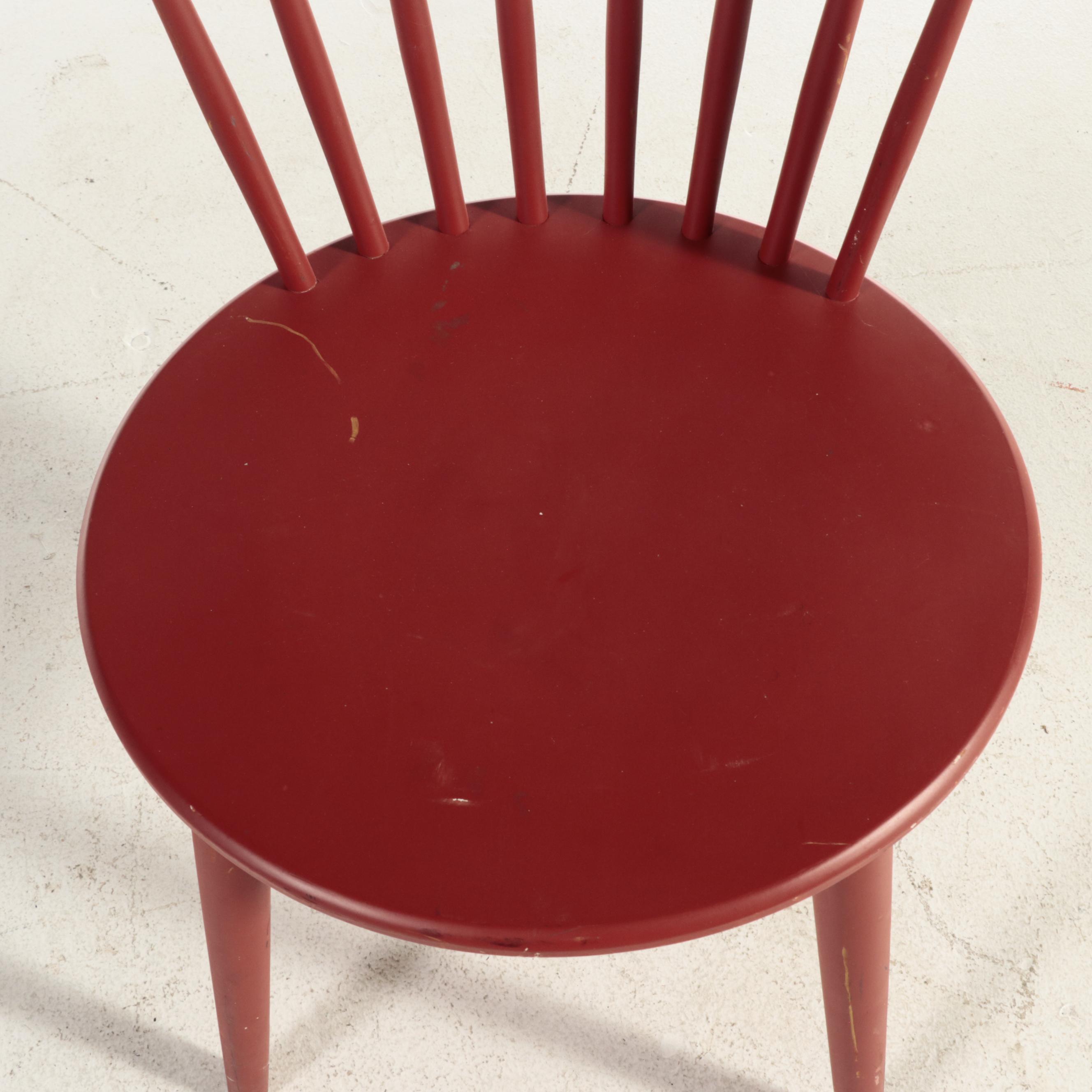 Three Hagafors Stolfabrik Swedish Modern Painted Birch Side Chairs