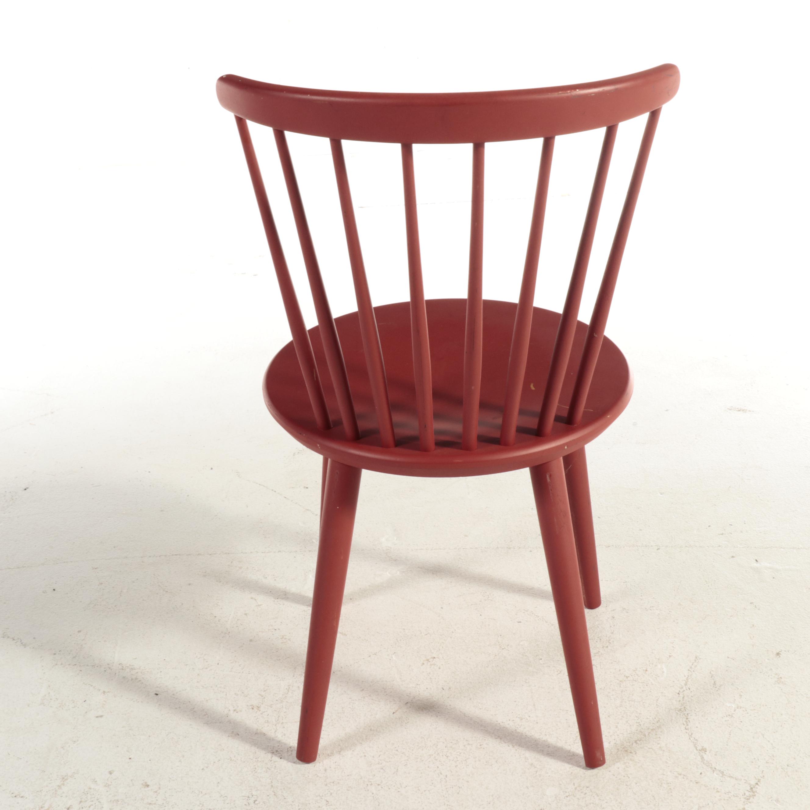 Three Hagafors Stolfabrik Swedish Modern Painted Birch Side Chairs