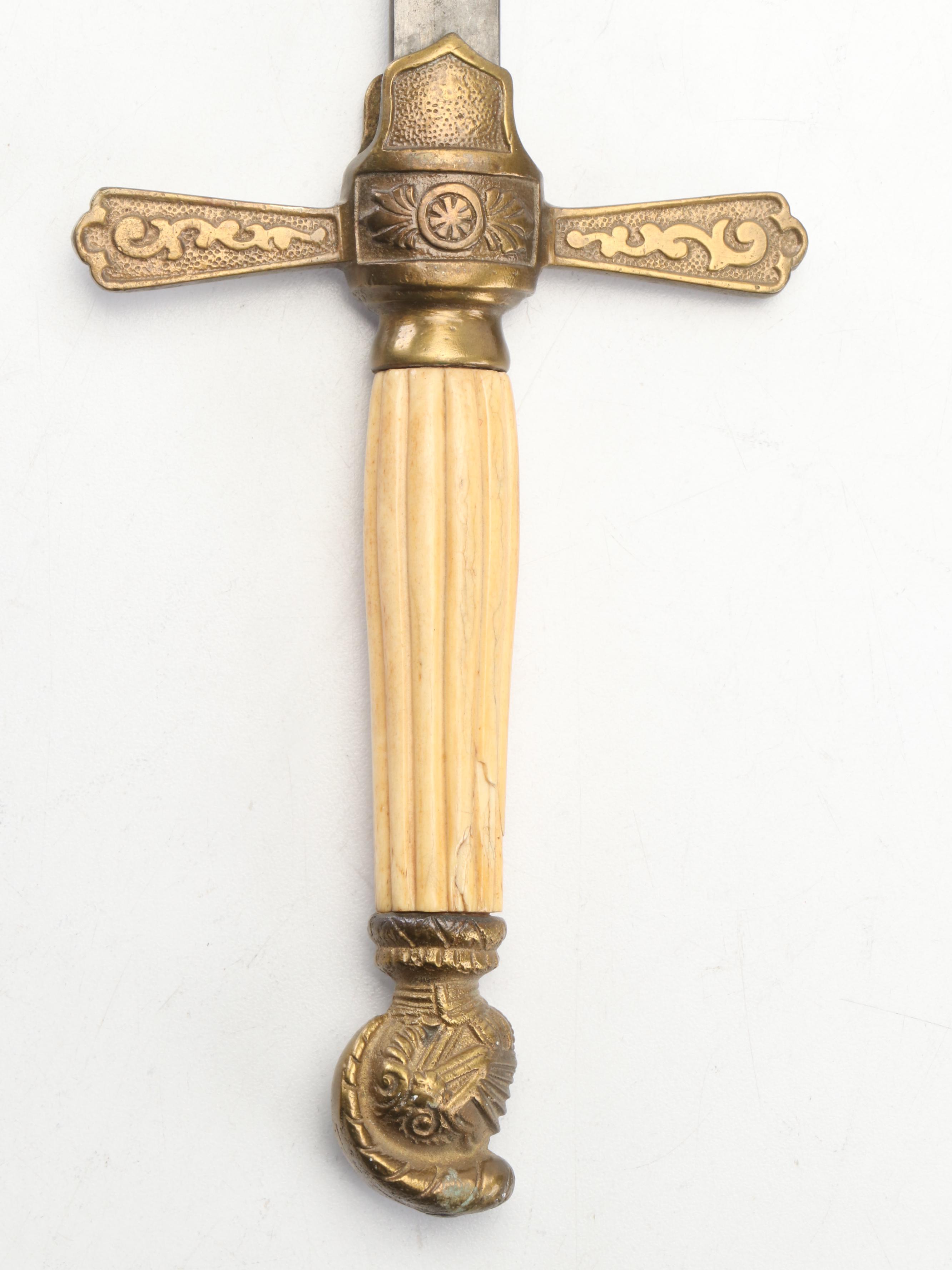 Bone Handled Masonic Ceremonial Sword