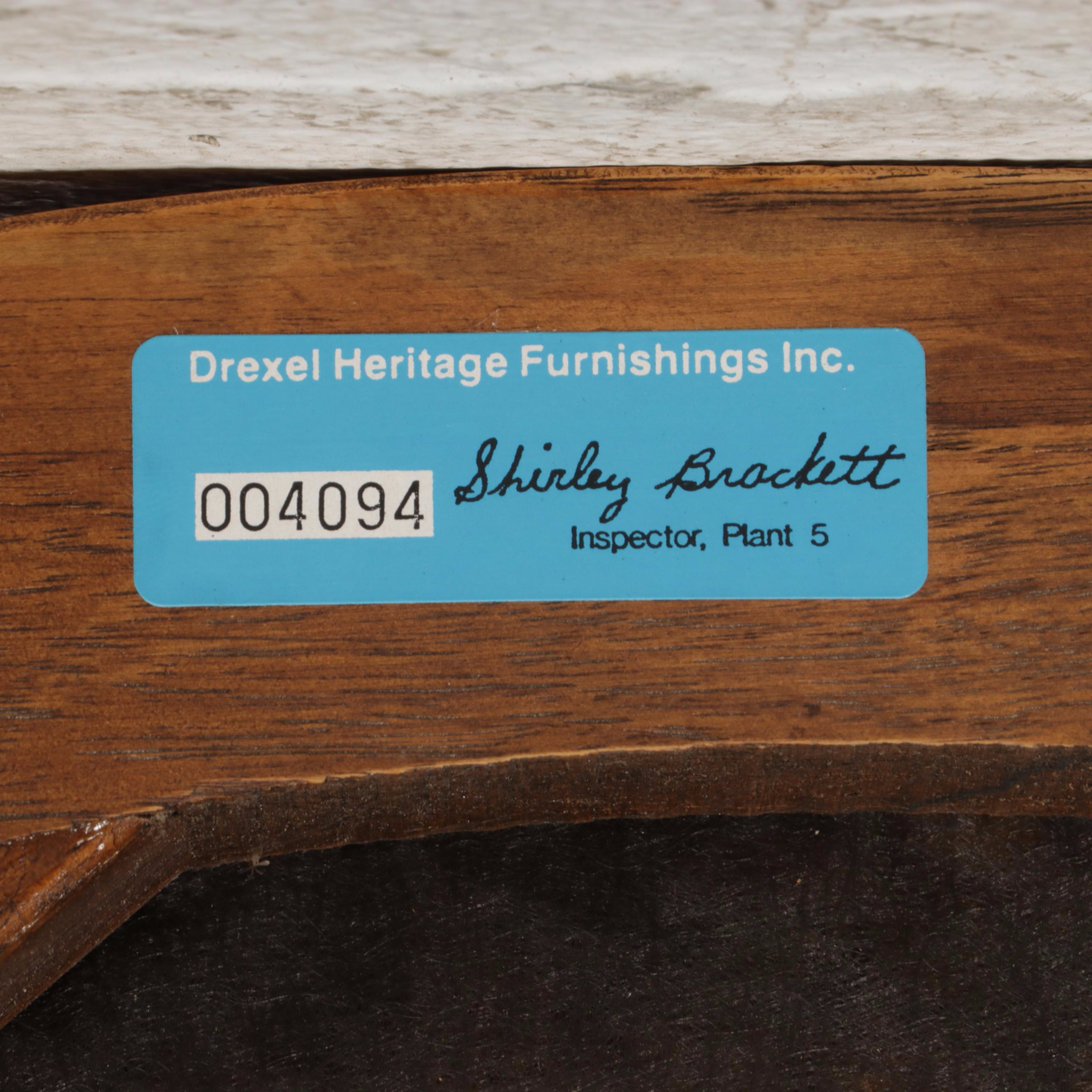 Four Drexel Heritage Regency Style Faux-Bamboo Carved Hardwood Armchairs