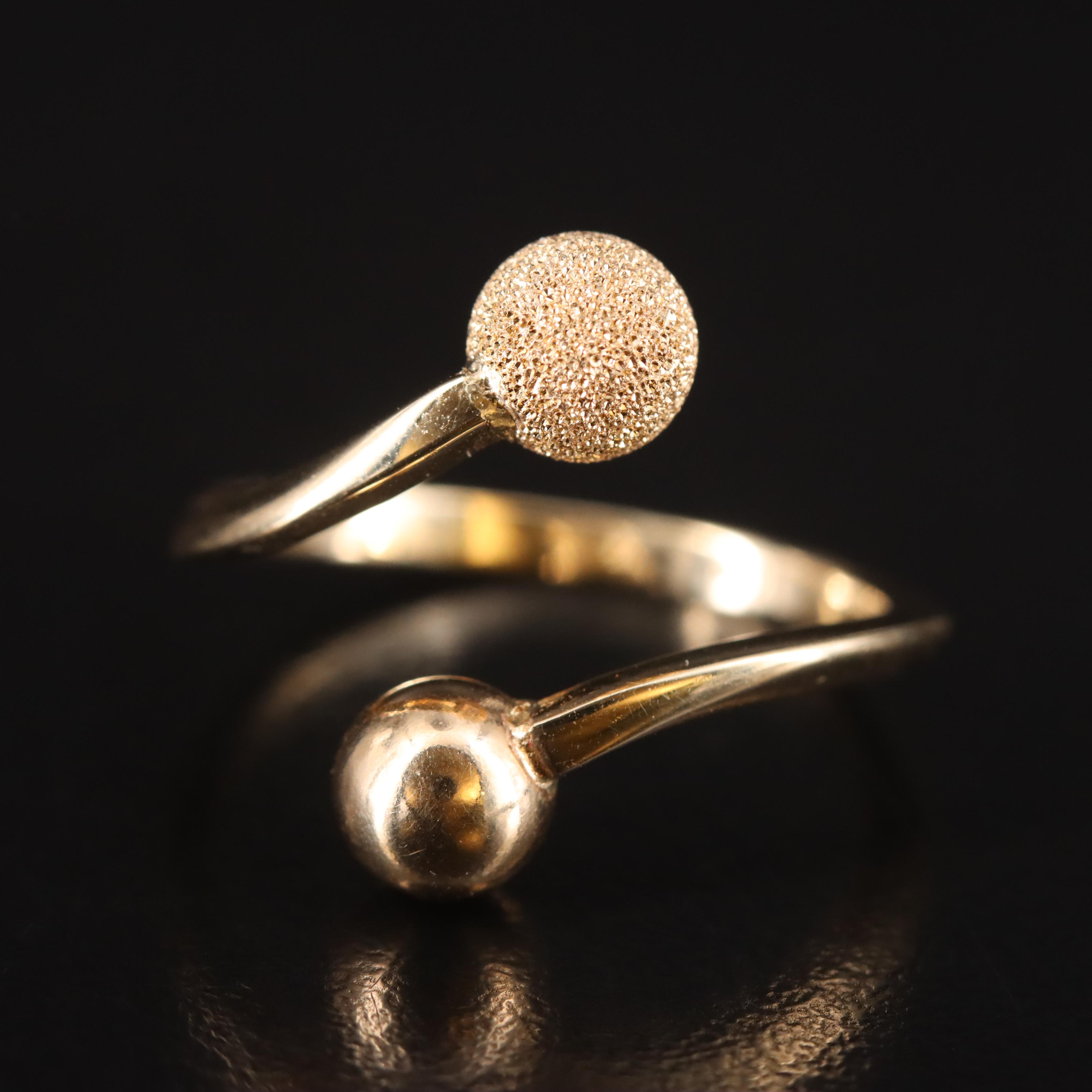 14K Sphere Bypass Ring