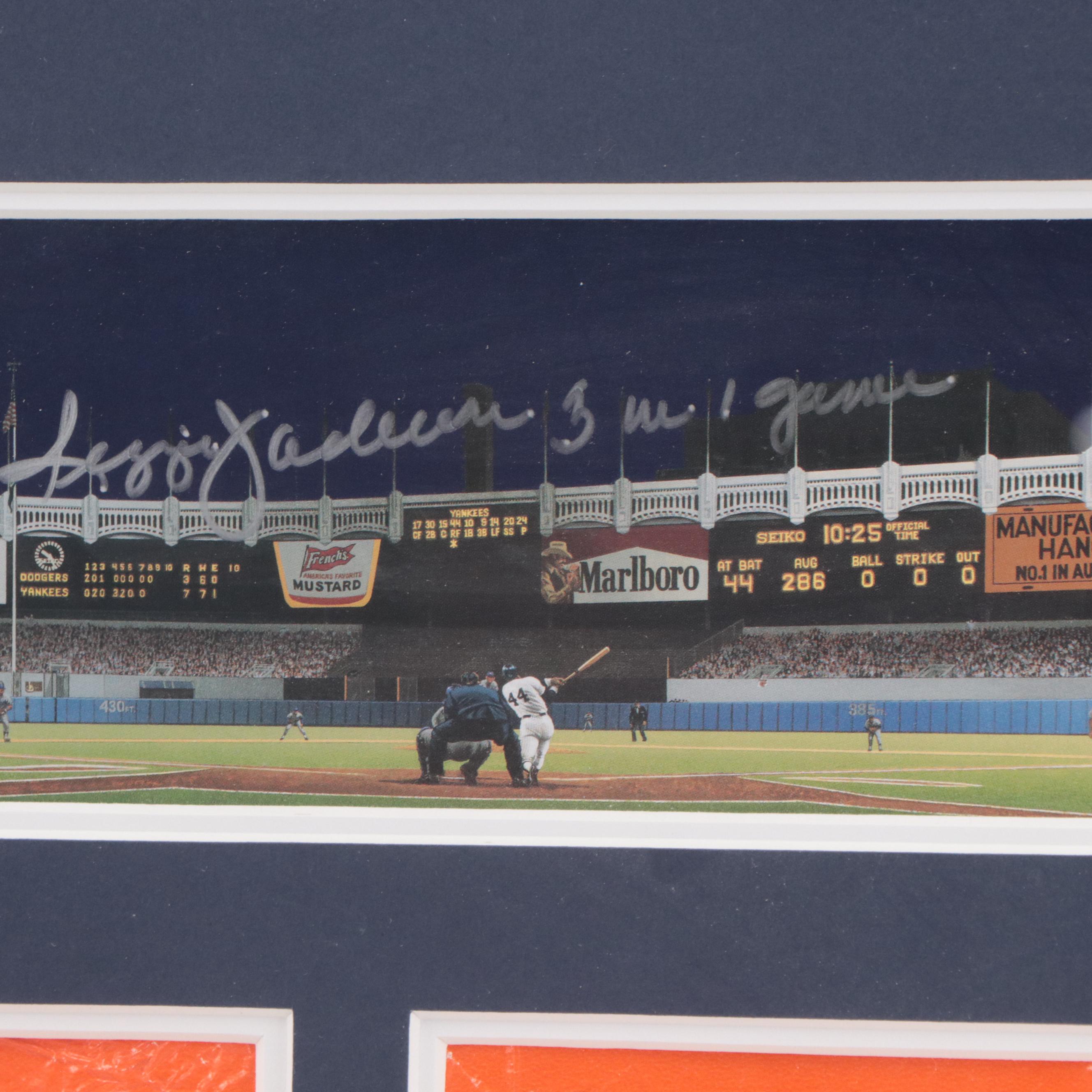 Reggie Jackson Signed Home Run World Series Display with Pitchers Signatures