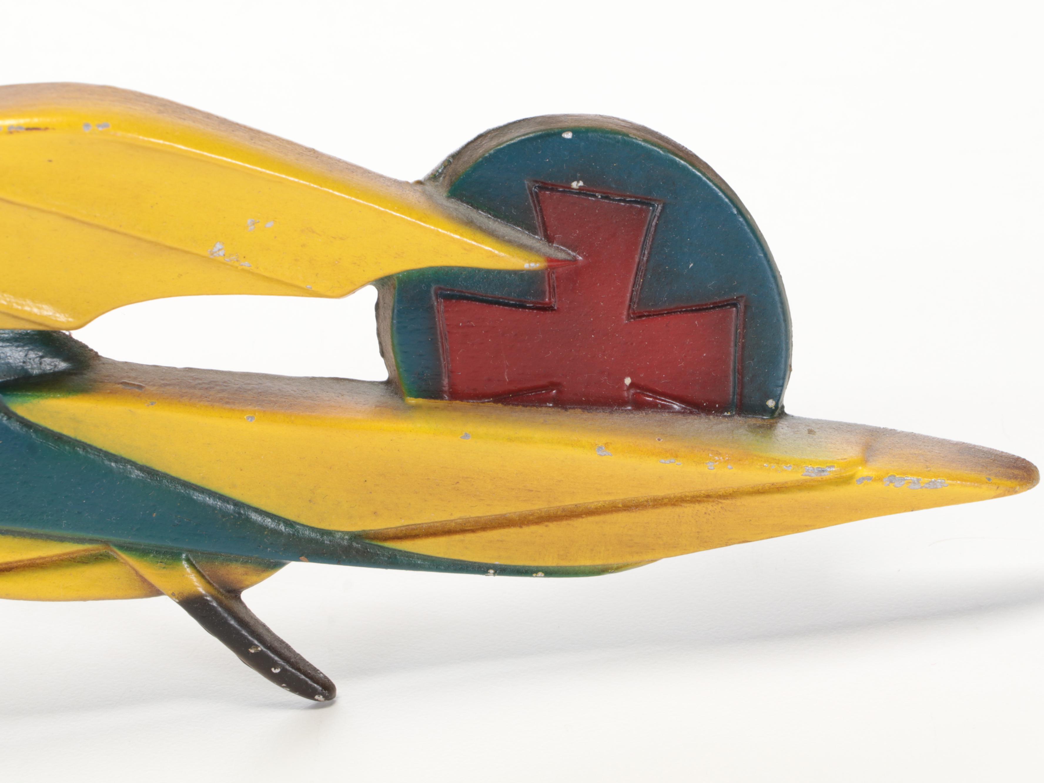 Sexton Cast Metal German WWI Biplane Wall Decor, 1975