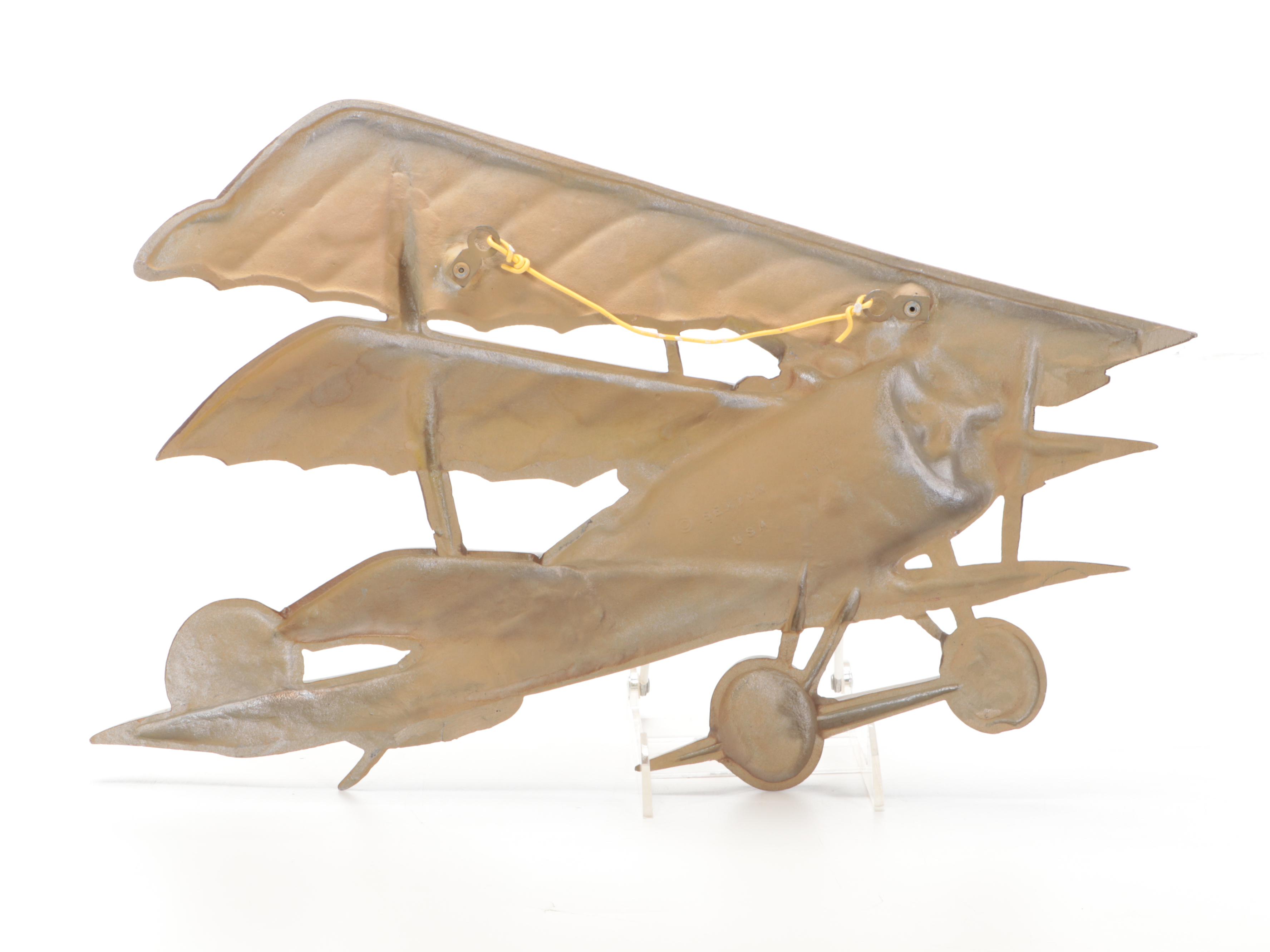 Sexton Cast Metal German WWI Biplane Wall Decor, 1975