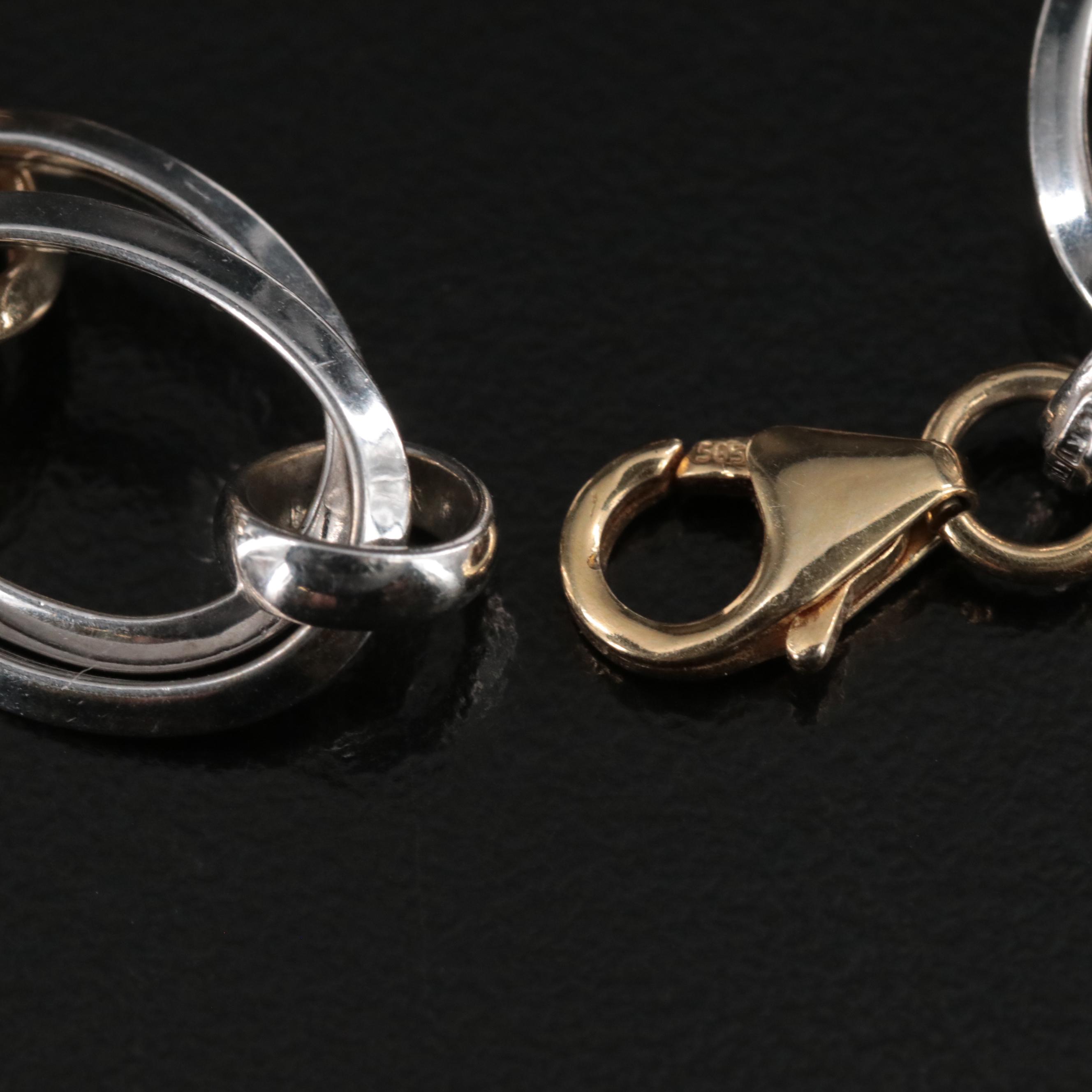 Italian 14K Two-Tone Double Oval Link Bracelet