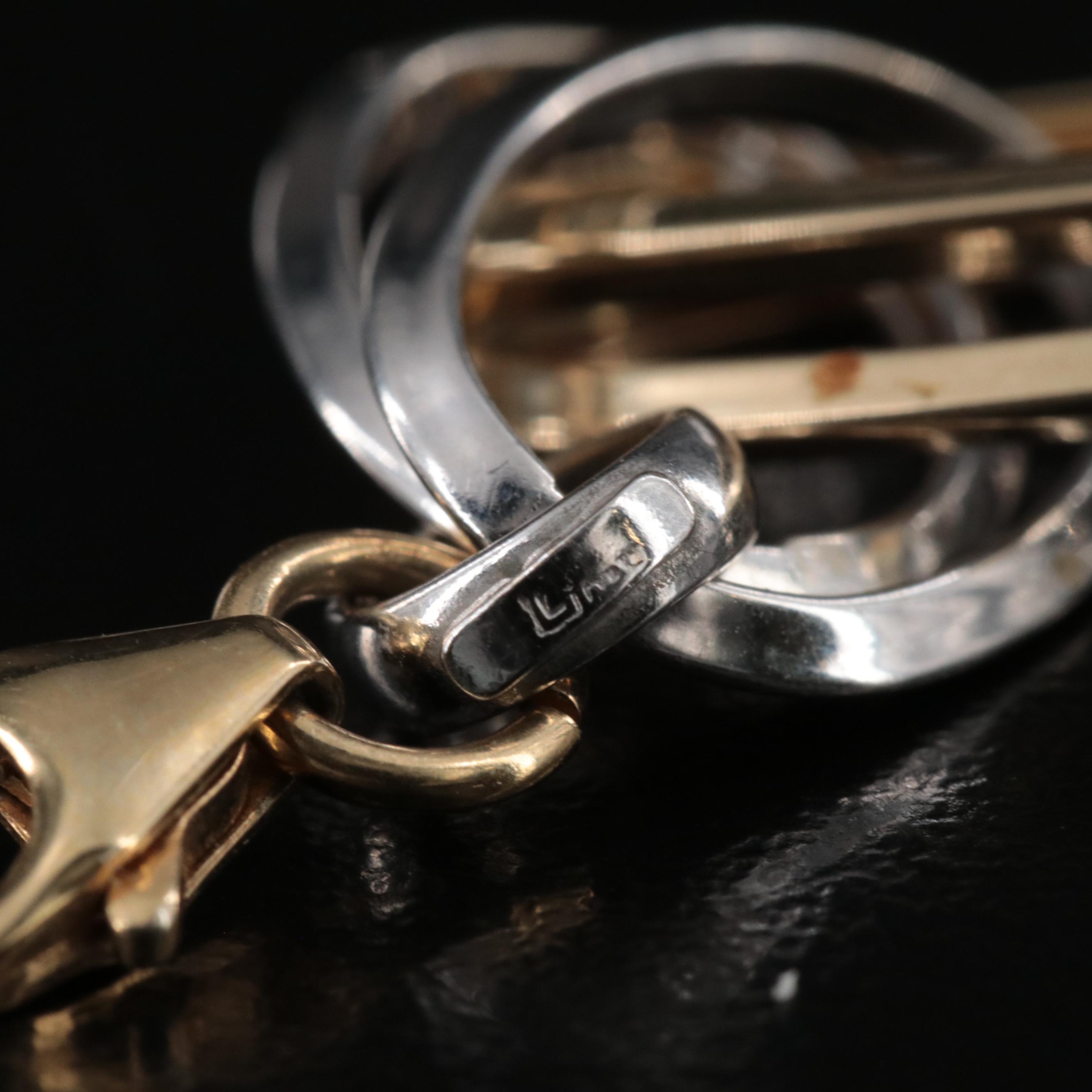 Italian 14K Two-Tone Double Oval Link Bracelet