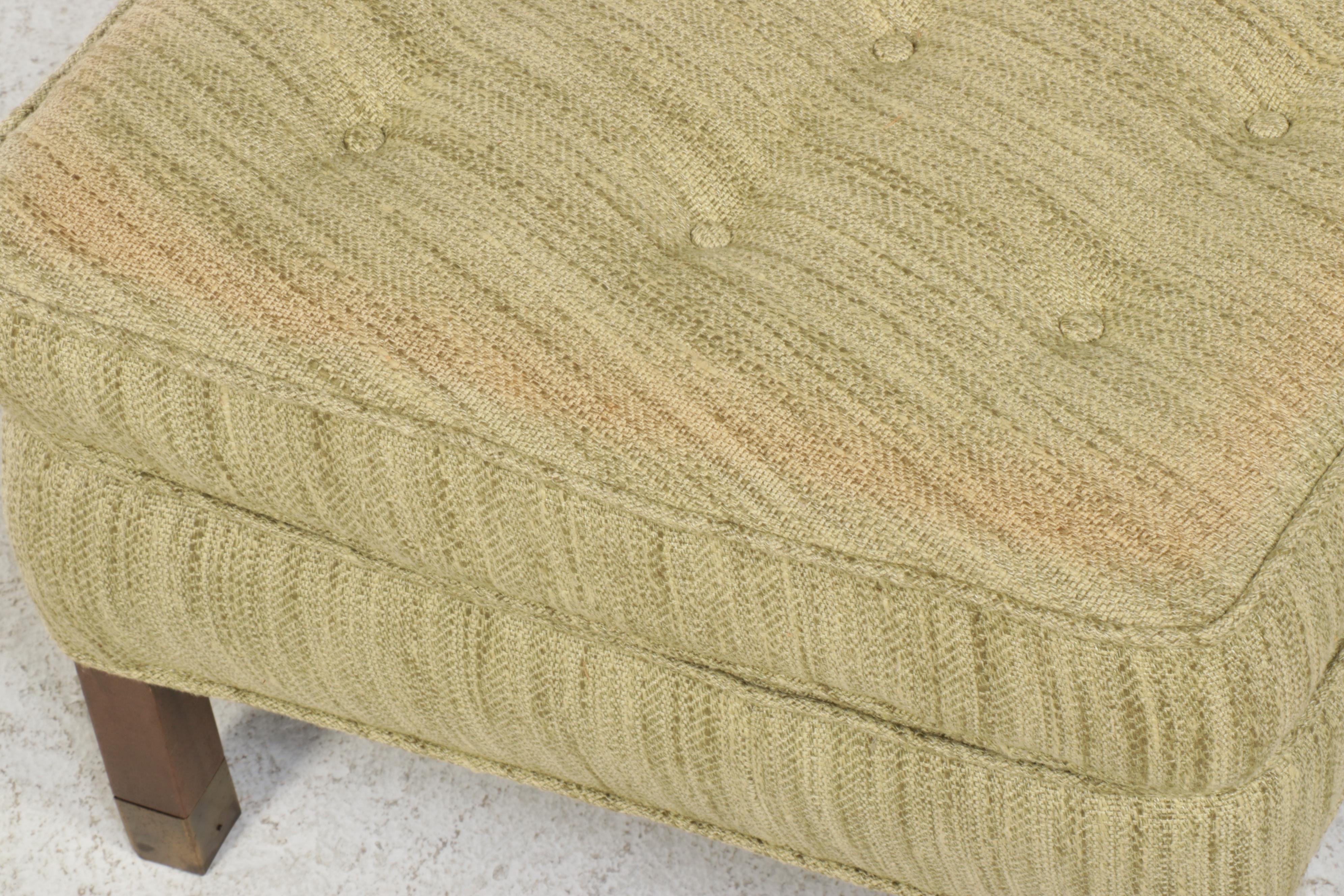 Mid Century Modern Button-Tufted Three-Piece Curved Ottoman Bench